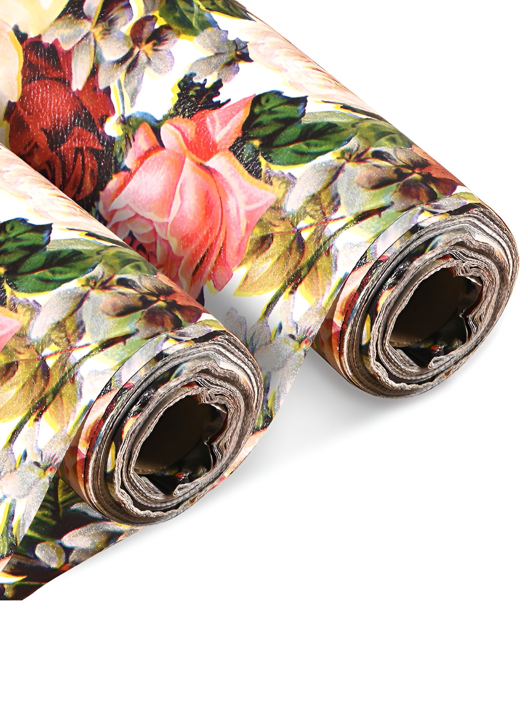 Aura 2 Pieces White And Pink Printed Shelf Liners