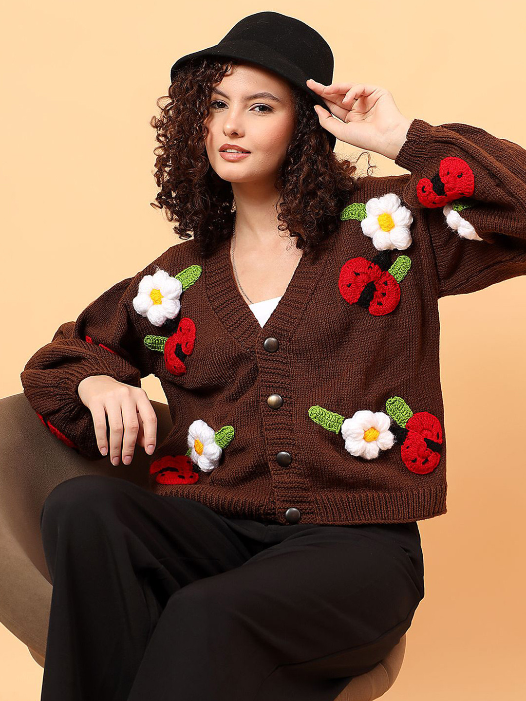 Velvery Women Floral Full Sleeve Cardigan