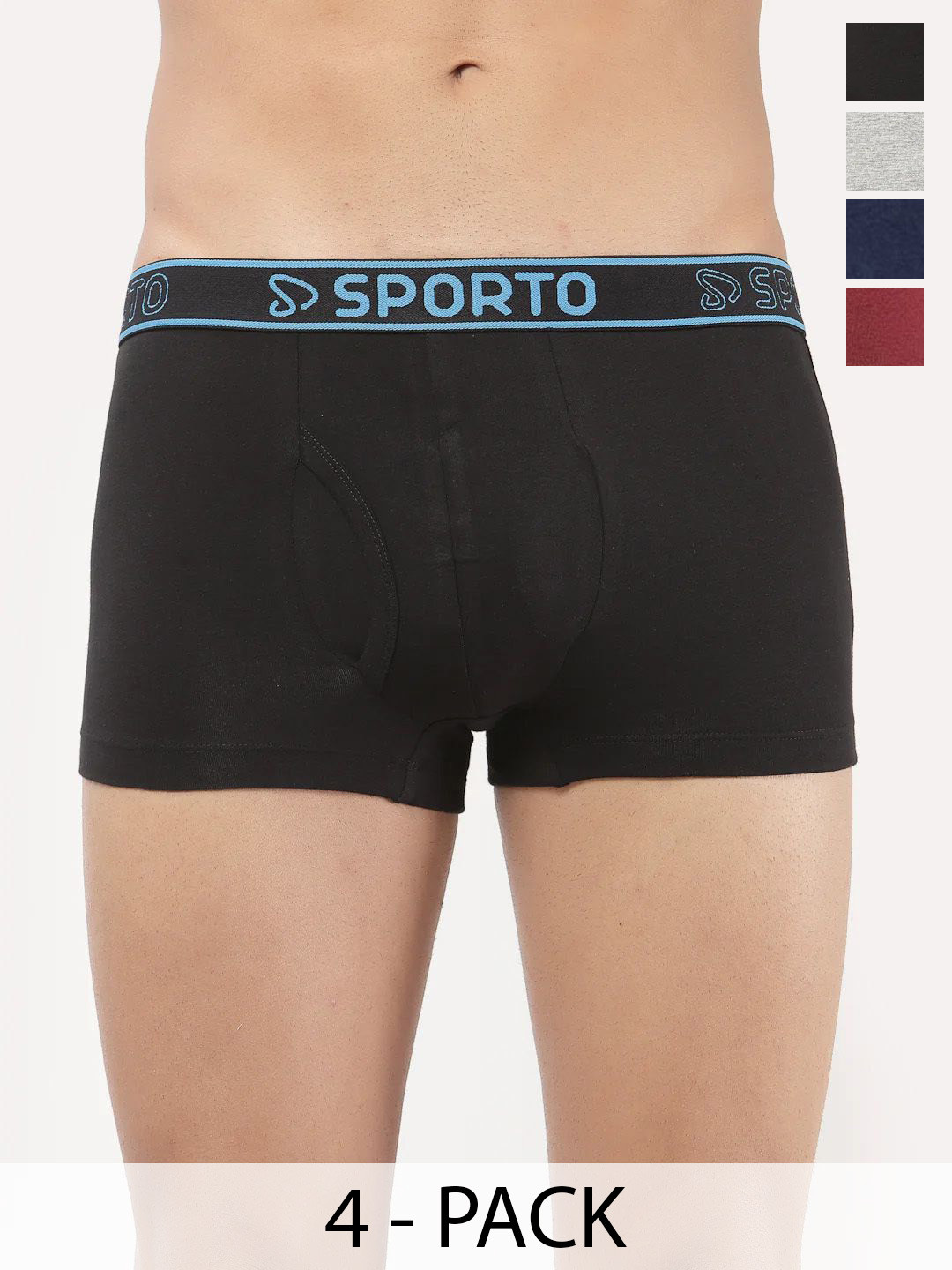 Sporto by Macho Pack Of 4 Trunks Sprto-M1022_B1