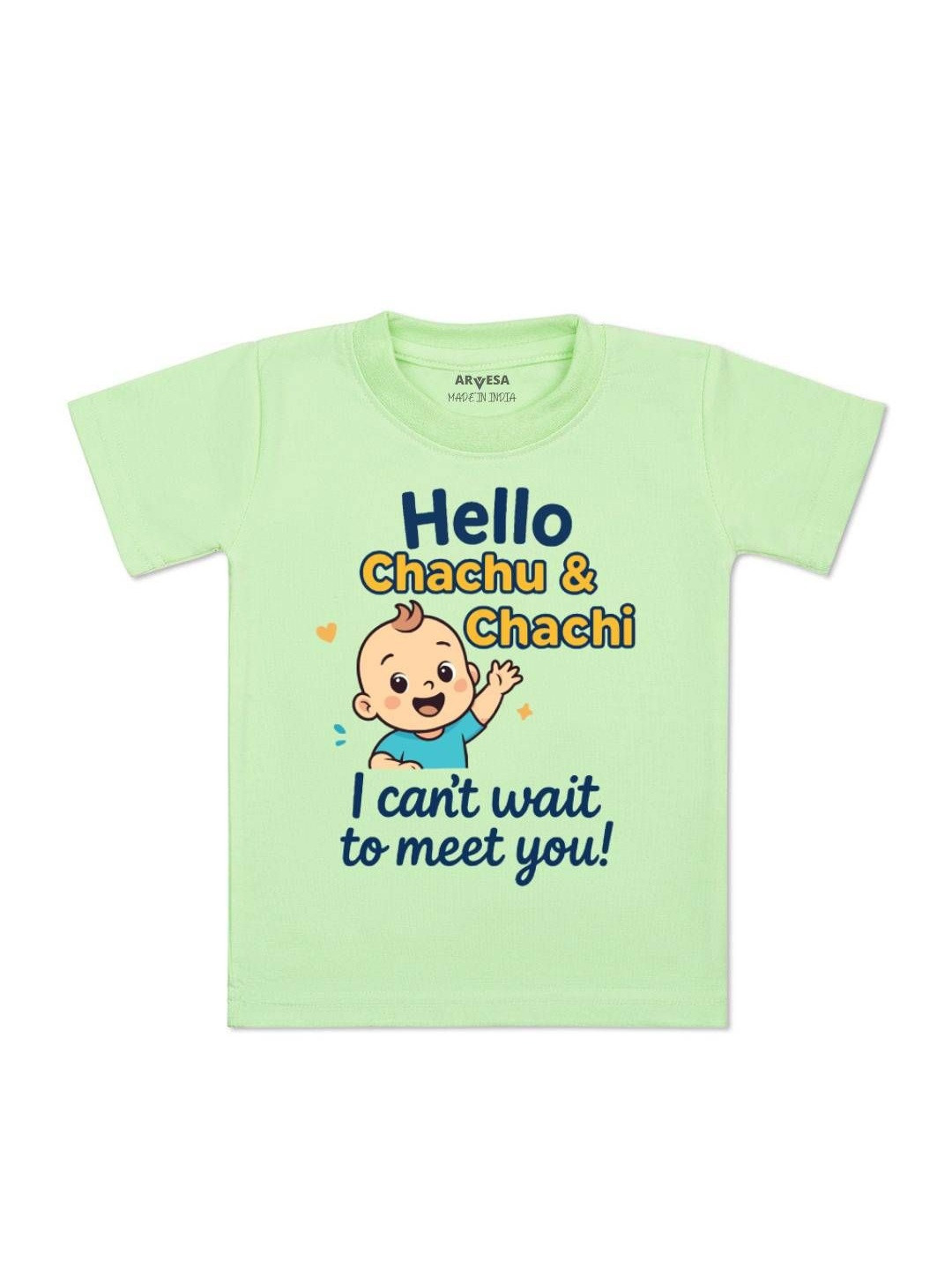 Hello Chachu I can't Wait To Meet You Printed Kids Tshirt