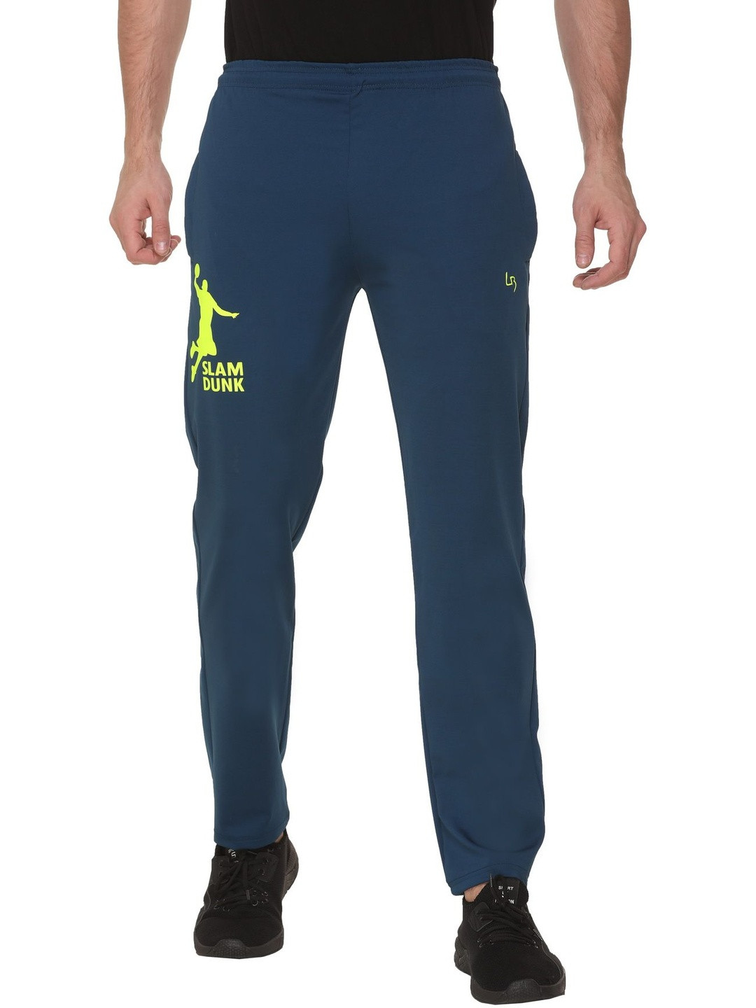 Moda Rapido Men Plain Blue Fabric- Dri Fit Polyester Trackpant for Casual & Gym Wear