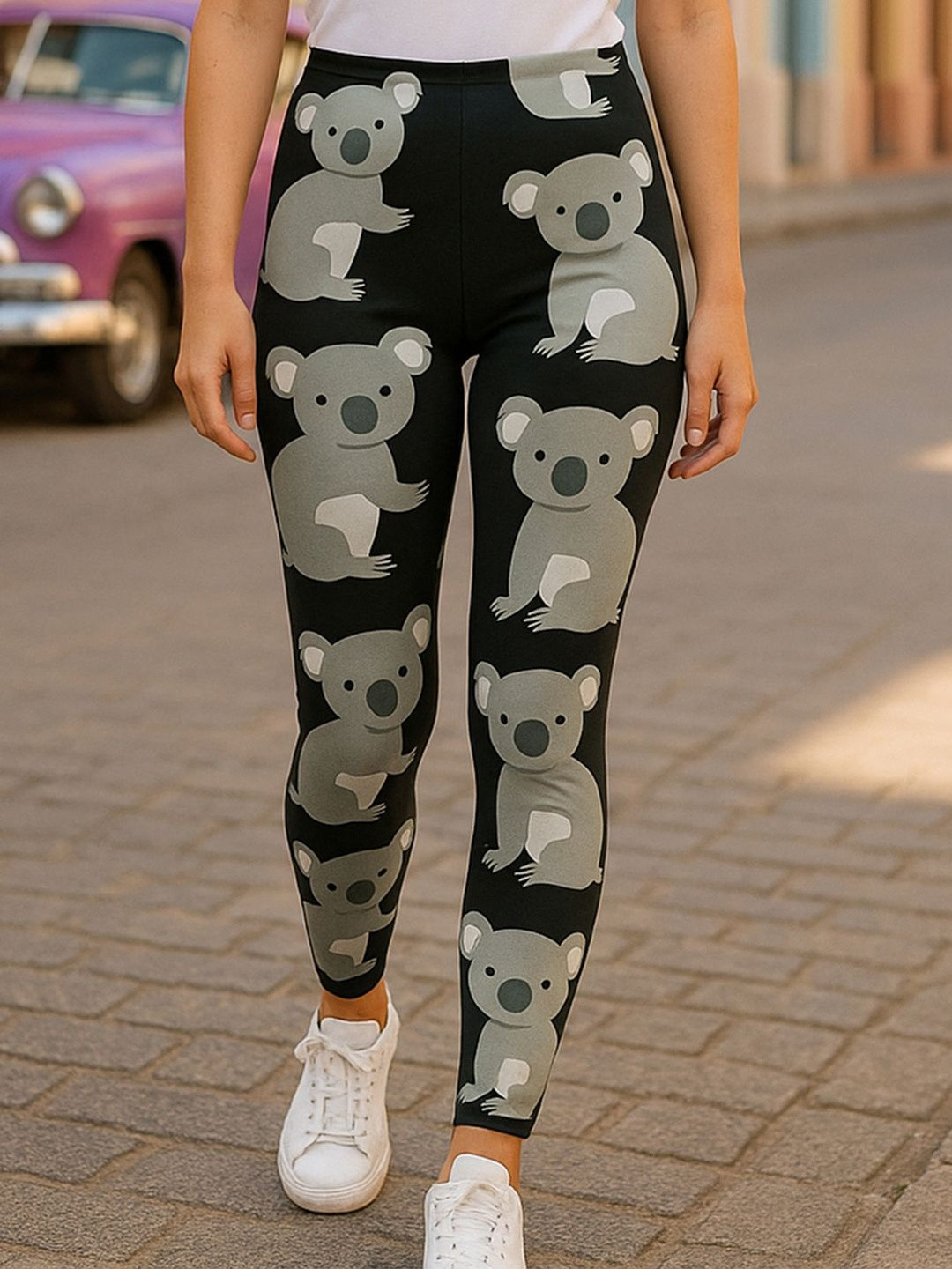 Moda Rapido Women Panda Printed High Rise Stretchable Slim Fit Casual Jeggings