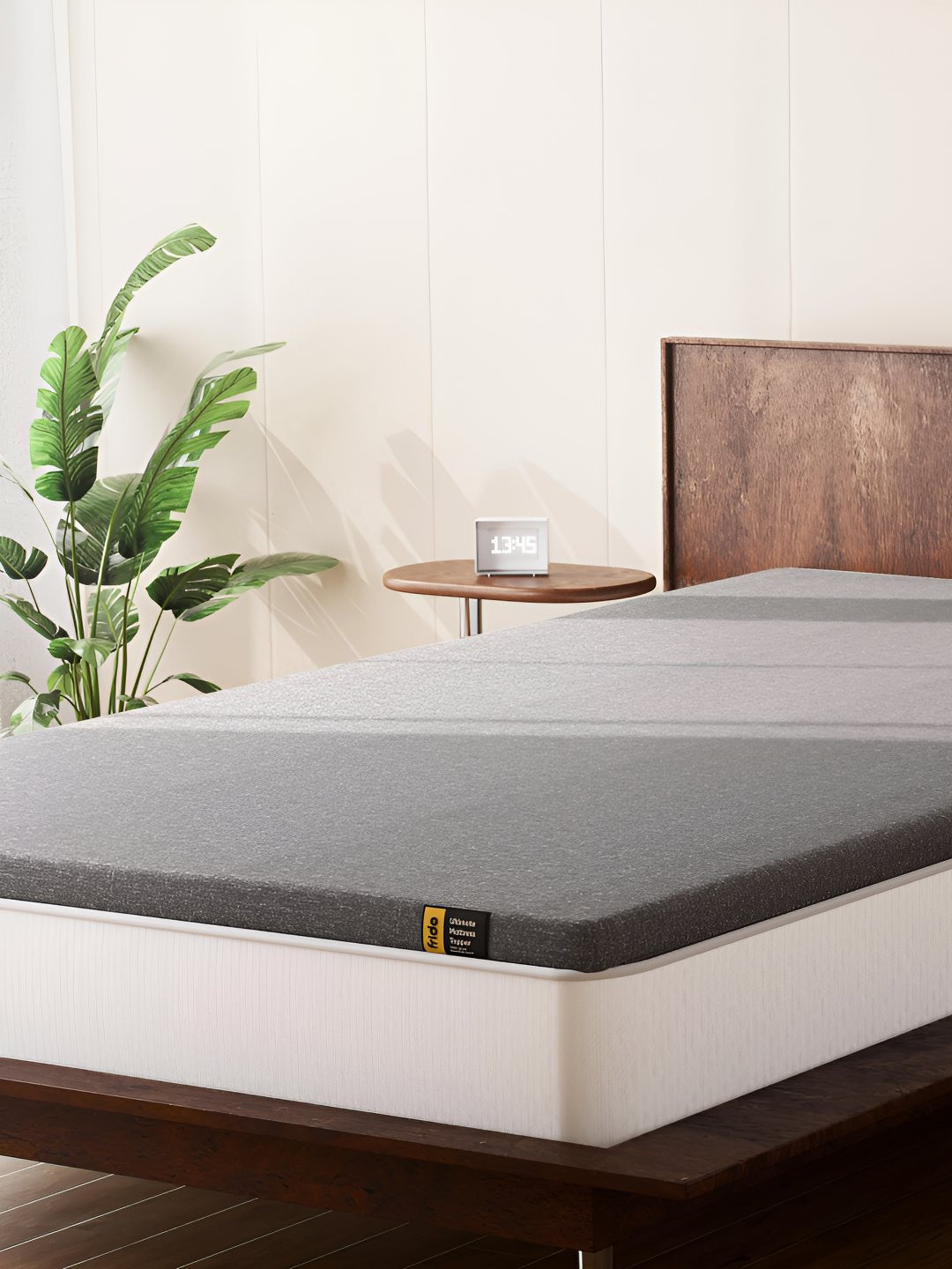 FRIDO Grey Quilted Dual Comfort Queen Mattress Topper