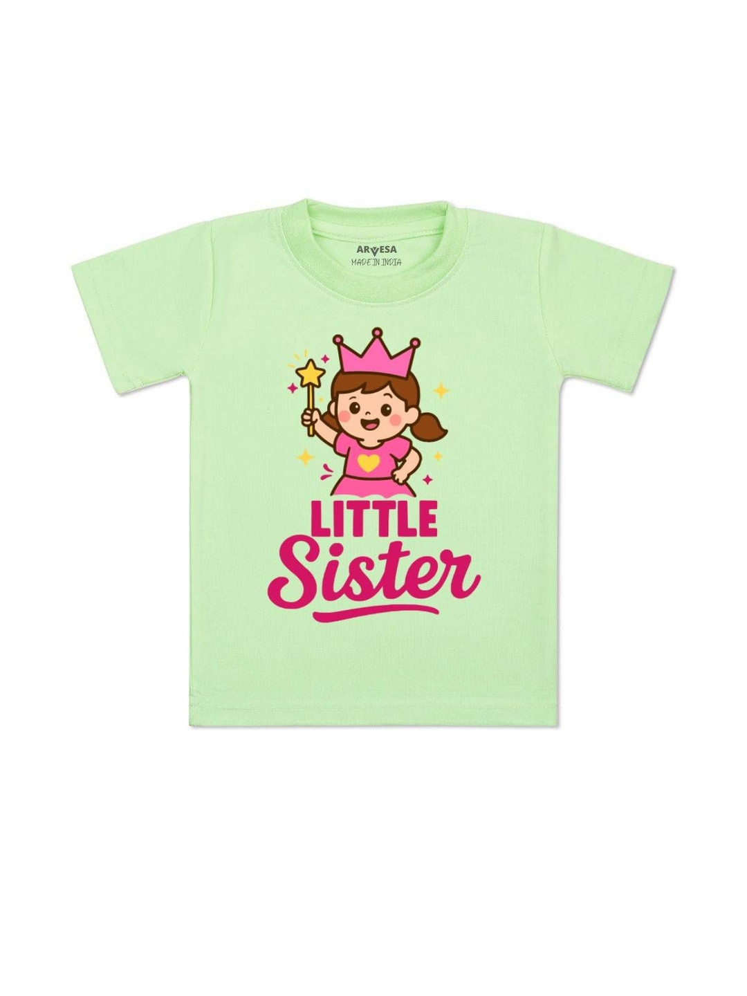 Arvesa Kids Little Sister Printed Regular Fit Cotton Tshirt