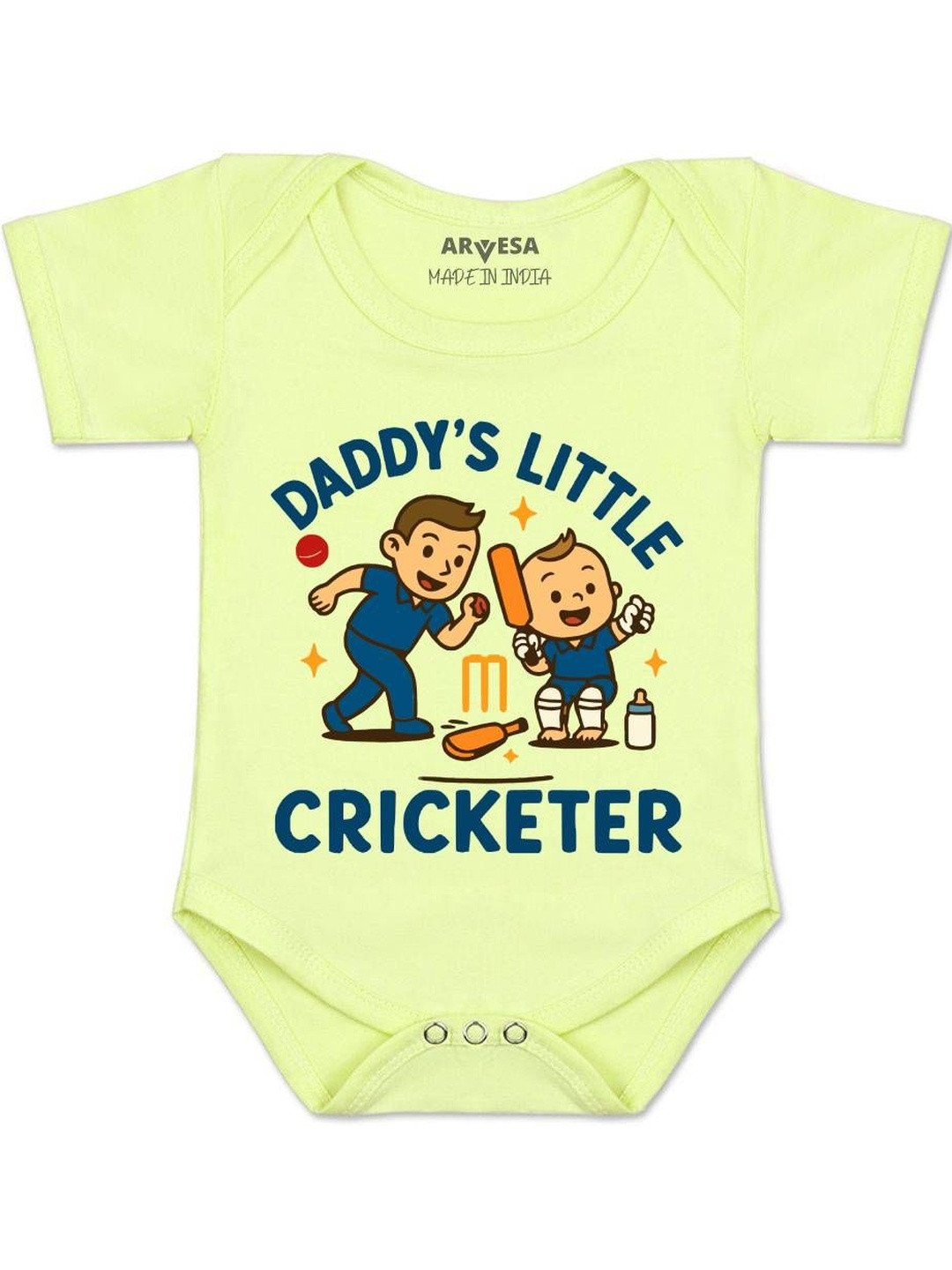 Daddy Little Cricketer Printed Romper