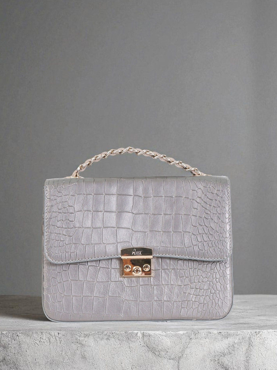 HHSK Women Textured Crossbody Leather Sling Bag