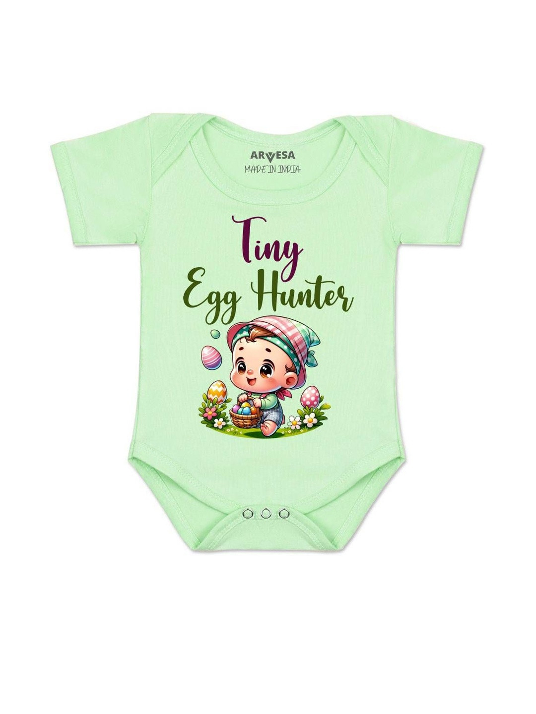 Arvesa Kids Tiny Egg Hunter Printed Romper