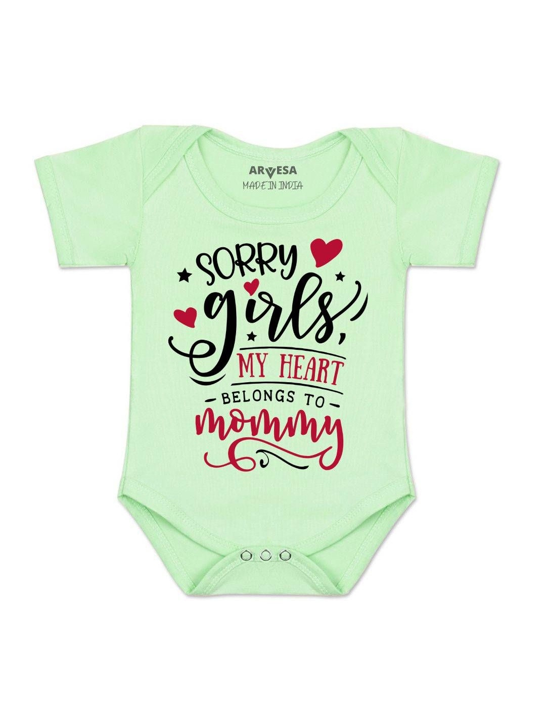 Arvesa Infants Sorry Girl Valentine Printed Round Neck Romper