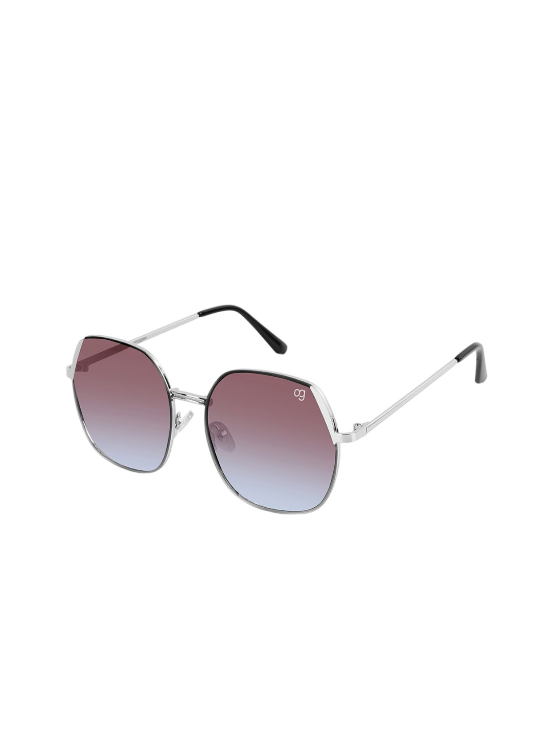 Woggles Unisex Purple Lens & Silver-Toned Round Sunglasses with