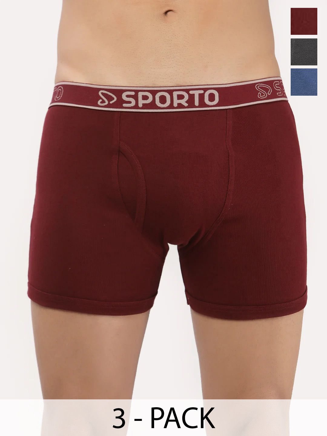 Sporto by Macho Men Macho Pack Of 3 Mid-Rise Short Trunks