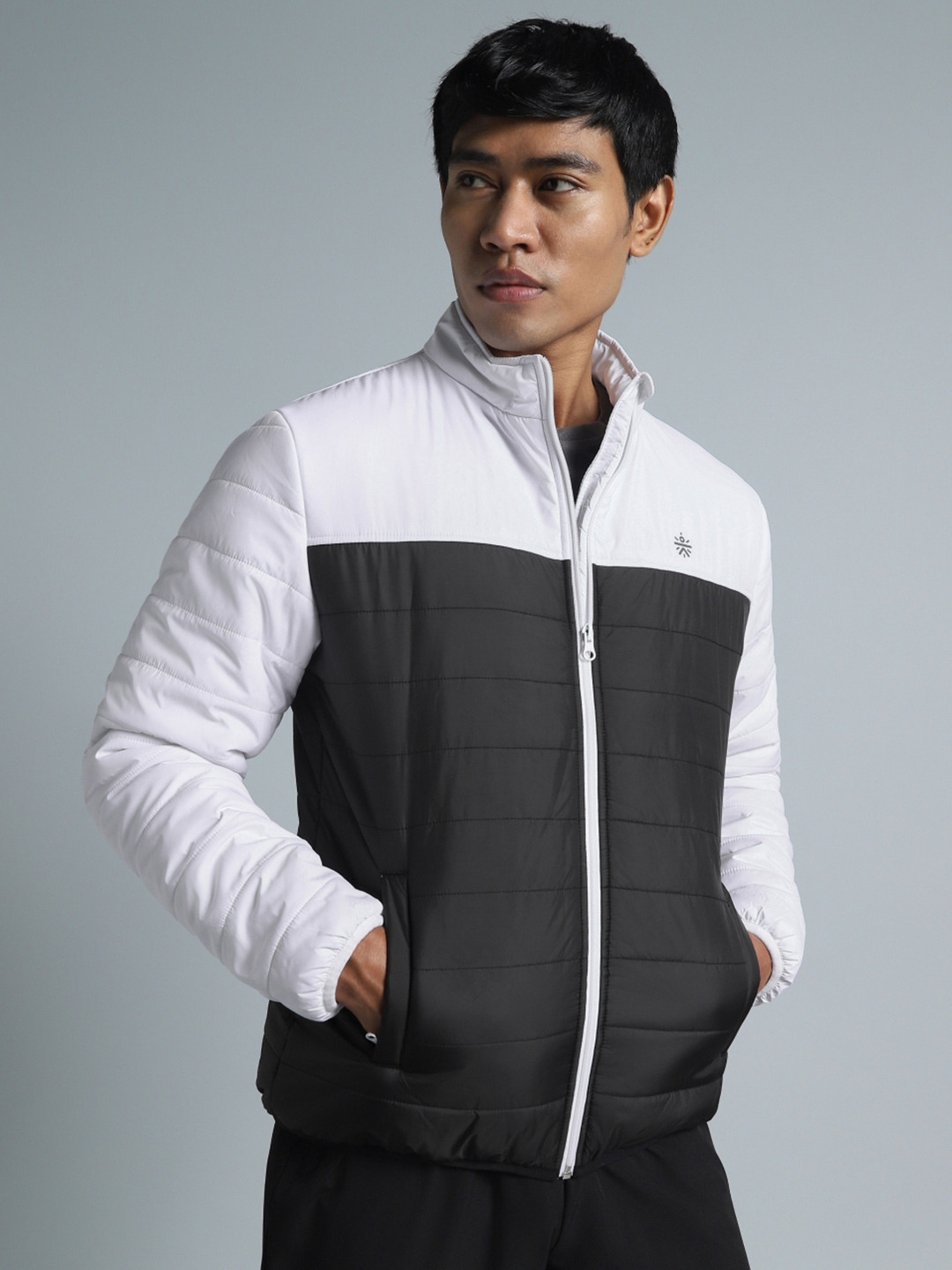CULT Men Black Colorblocked Puffer Jacket
