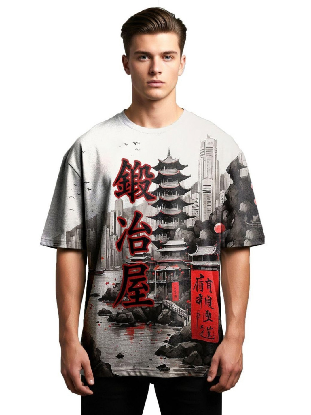 Blacksmith Men Graphic Printed Round Neck Oversized T-shirt