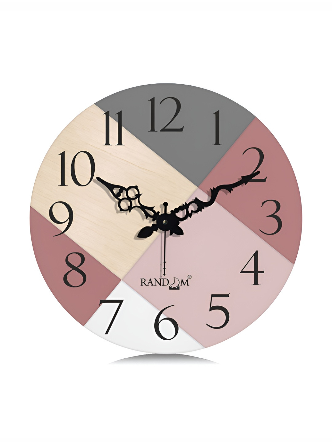 RANDOM Pink & Grey Printed Contemporary Wall Clock