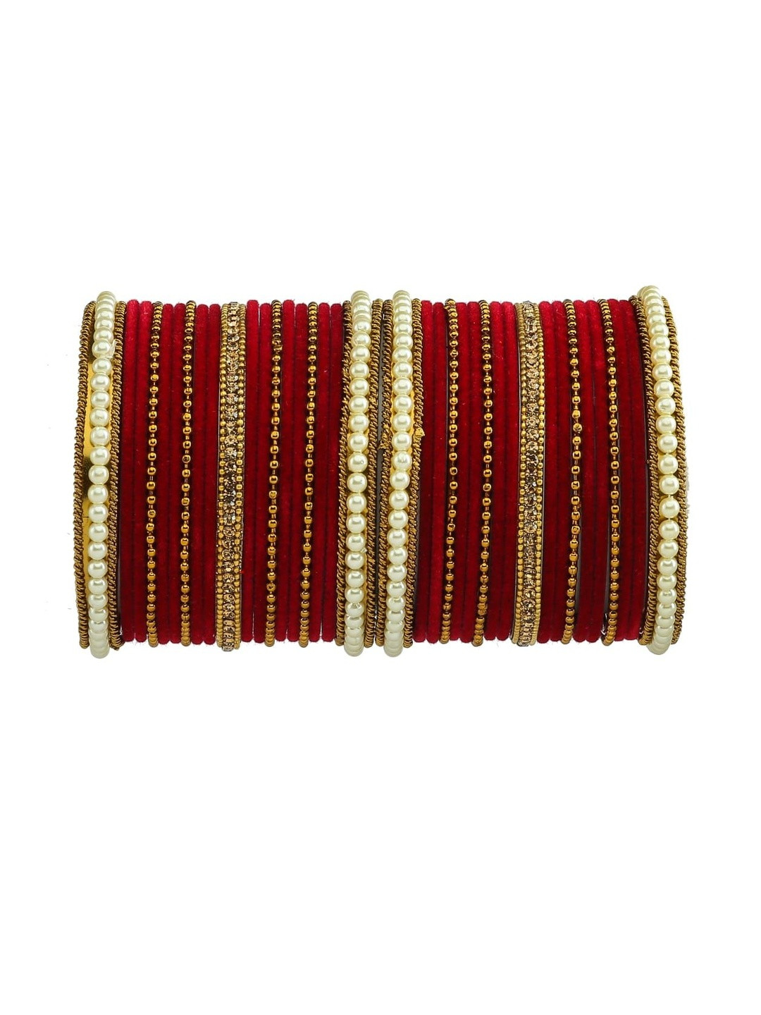 GLIKA boond chain with Zircon Velvet metal Bangle Set