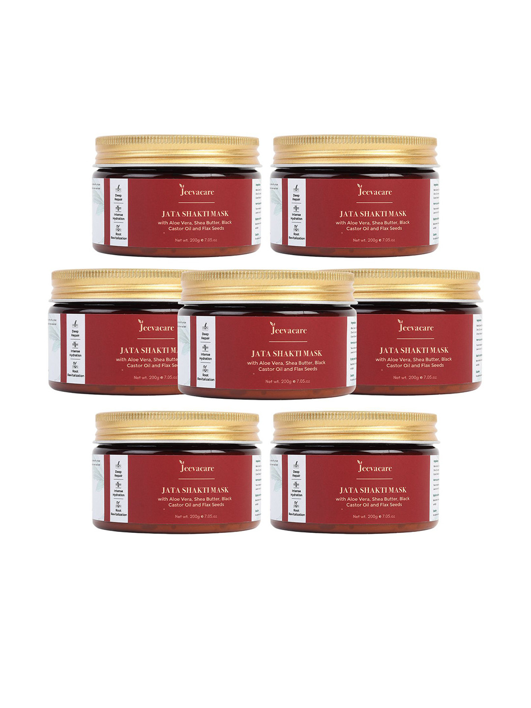 Jeevacare Set Of 7 Jata Shakti Hair Mask With Shea Butter For Deep Repair - 200 g Each