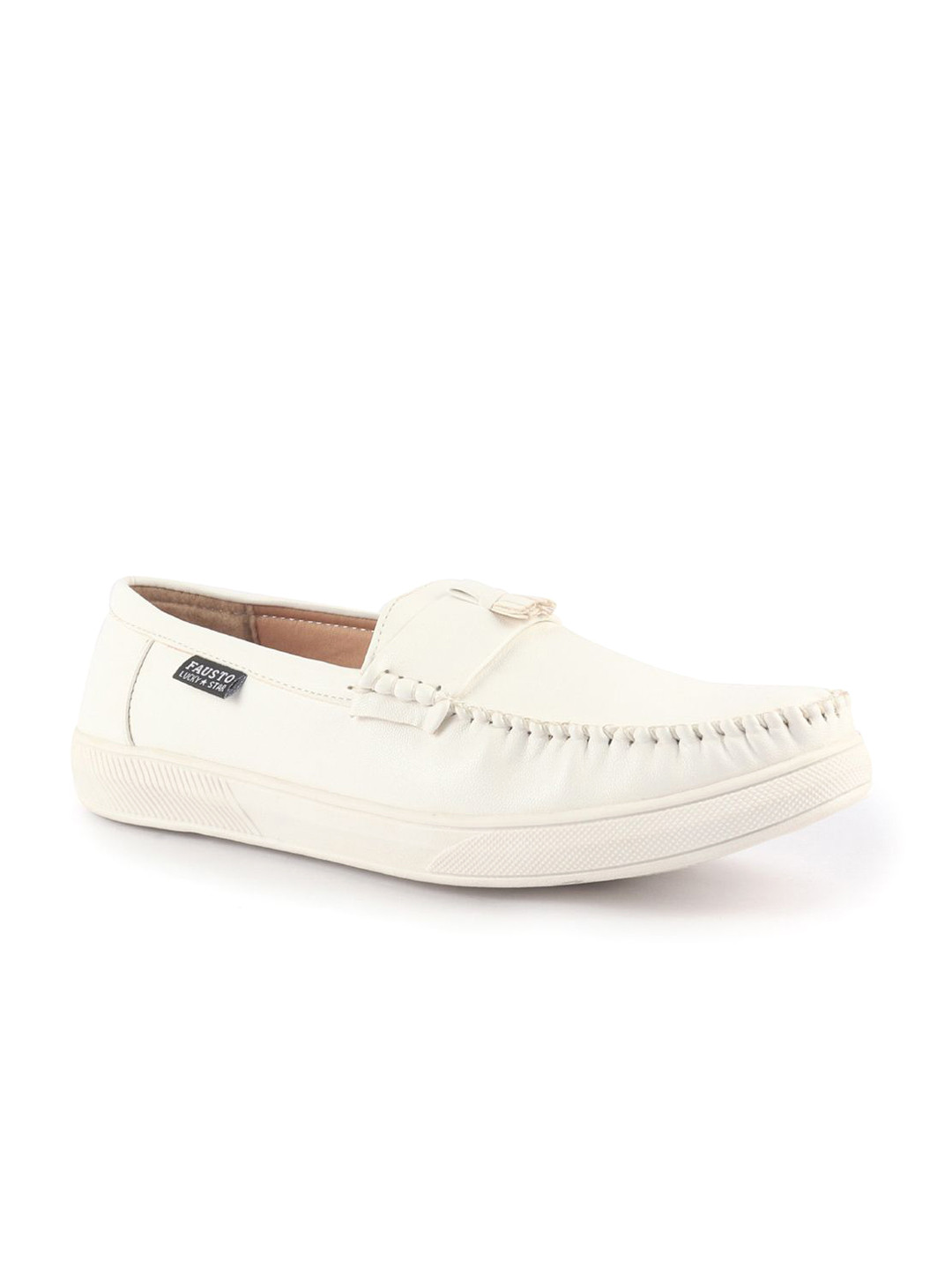 FAUSTO Men Denim Stitched Casual Tassel Loafers