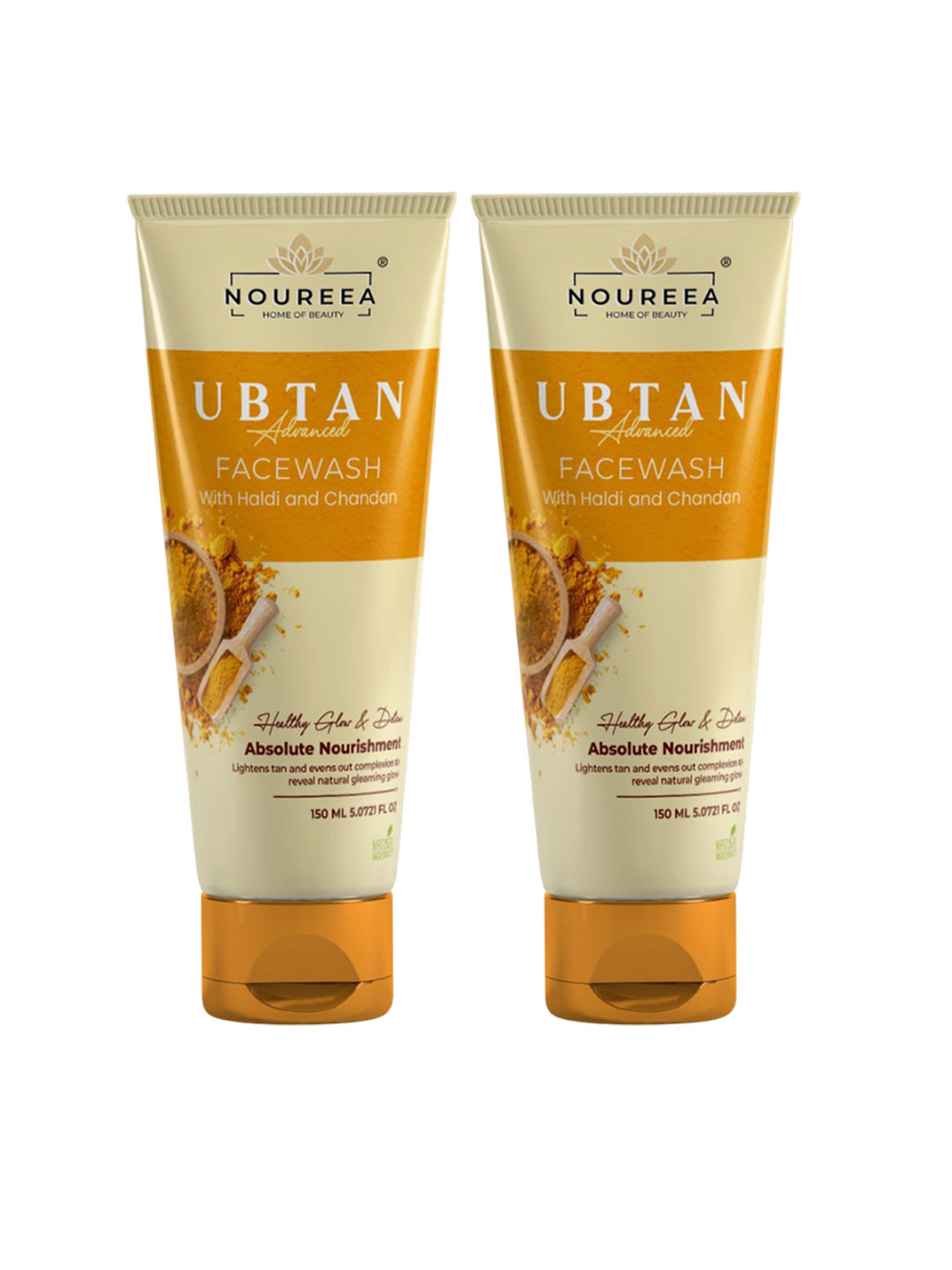 Noureea Set Of 2 Ubtan Face Wash With Haldi & Chandan For Anti-Tan & Detox - 150 ml Each