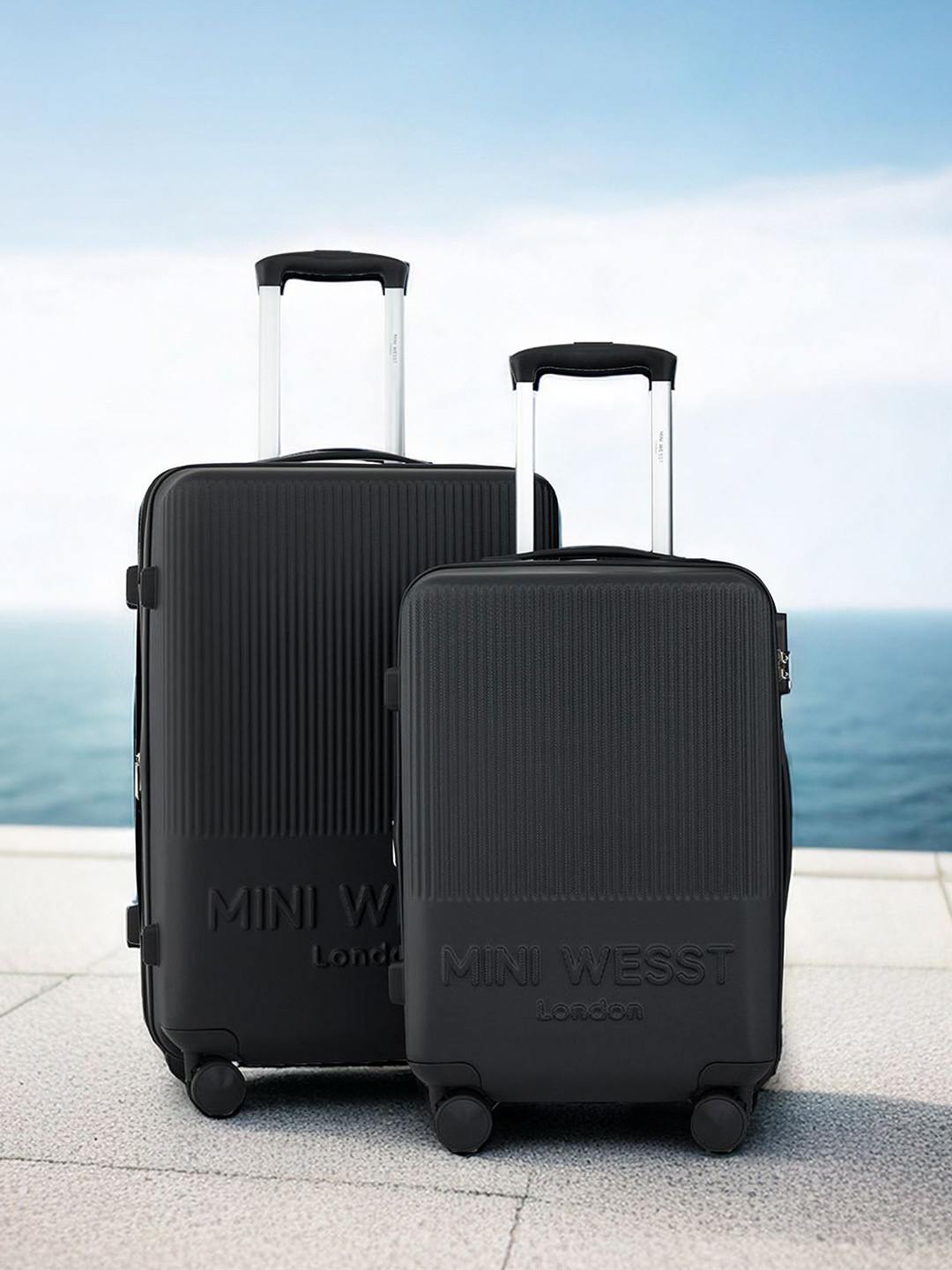 MINI WESST Set Of 2 Textured Hard-Sided Trolley Bag