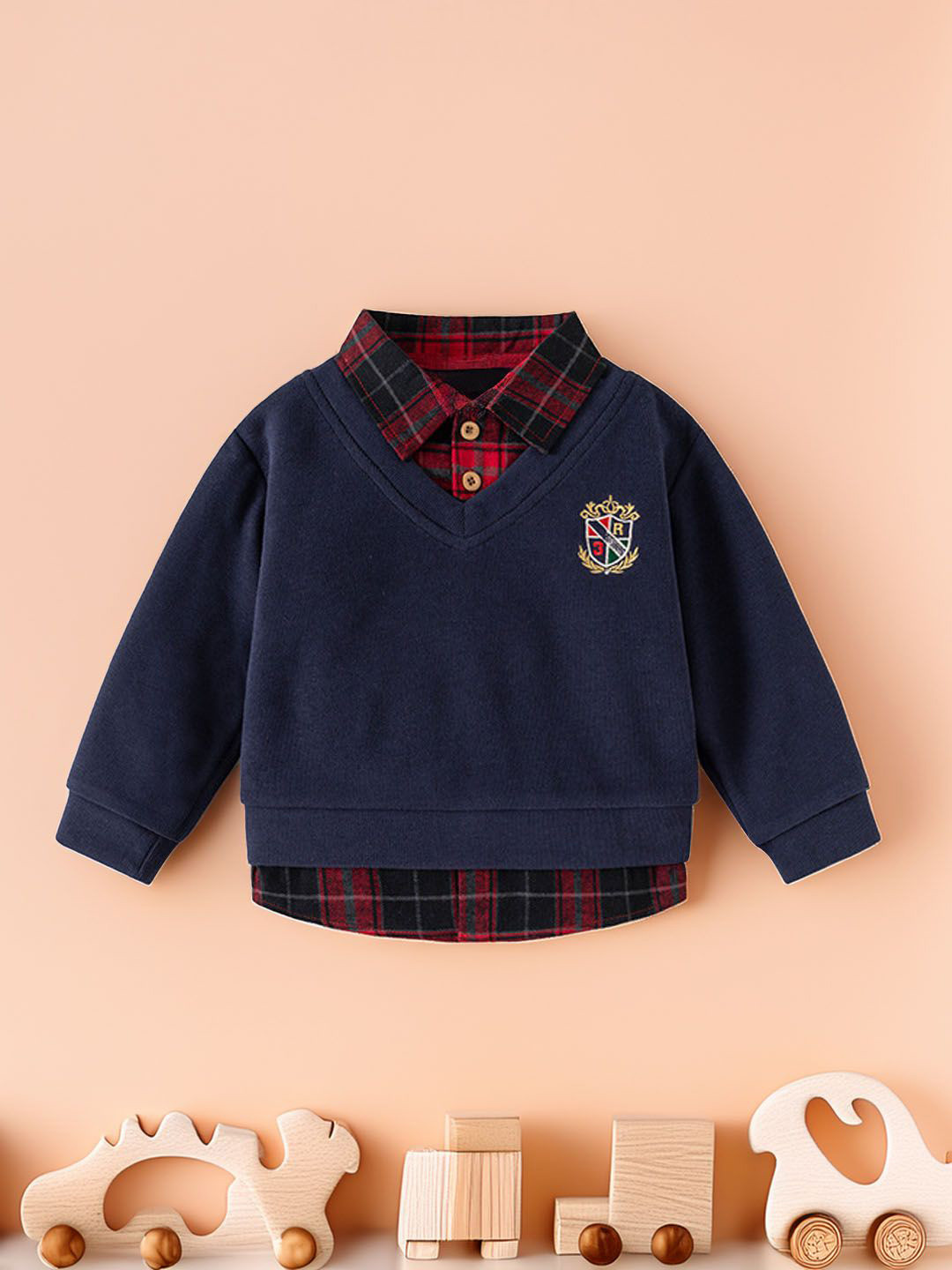 Xsole Boys V Neck Full Sleeve Pullover Sweater