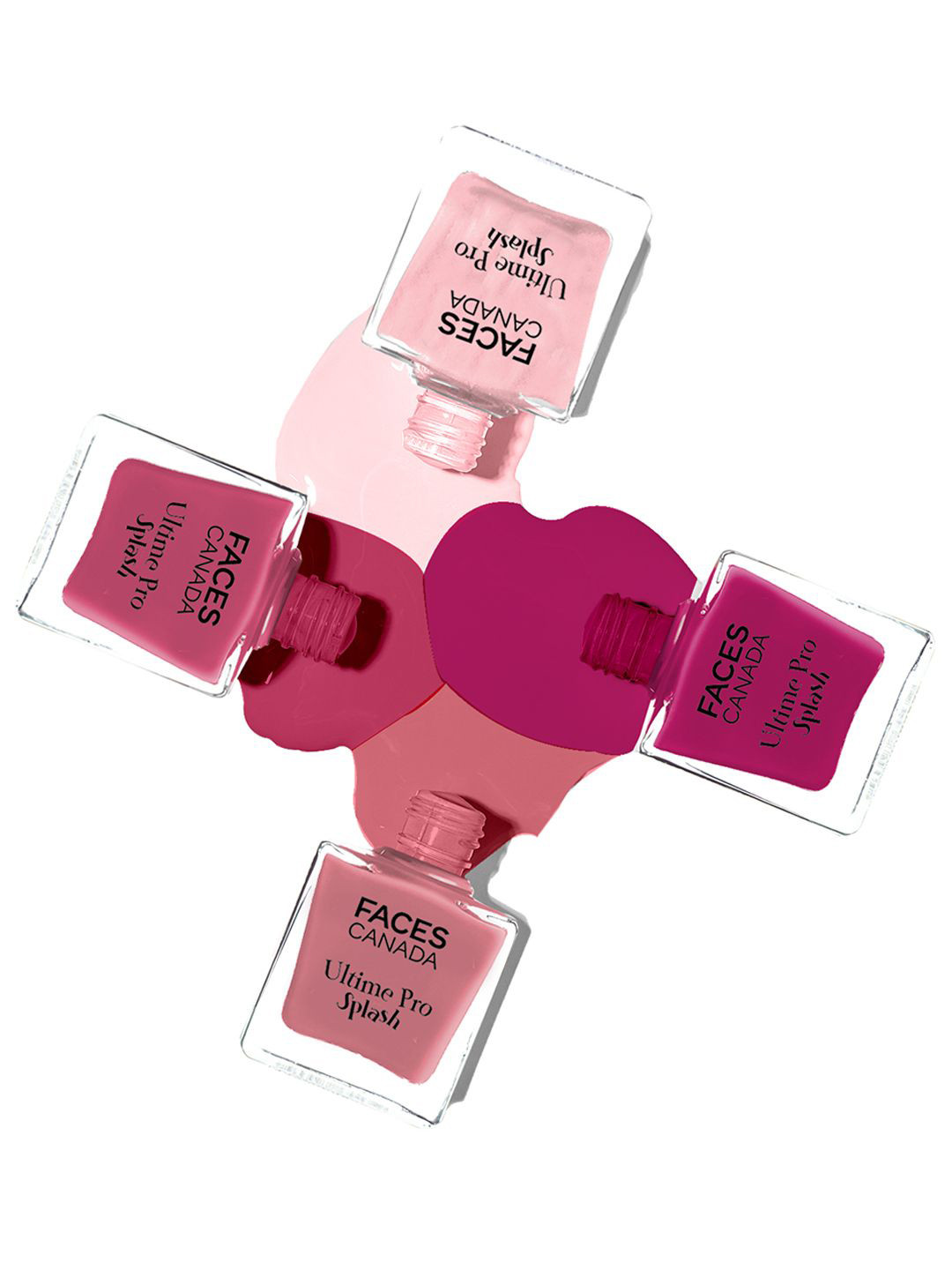 FACES CANADA Set Of 4 Ultime Pro Splash Nail Enamel - 8 ml Each - Pink Fever 523