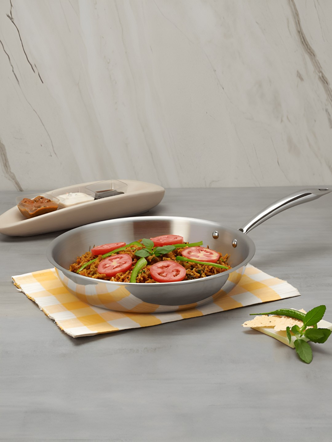 Myntra Elegant Homes X DONIV Titanium Triply Induction Base Stainless Steel Cookware Set