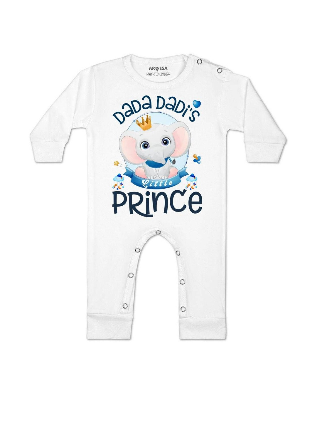 Dada Dadi Little Prince Printed Baby Rompers