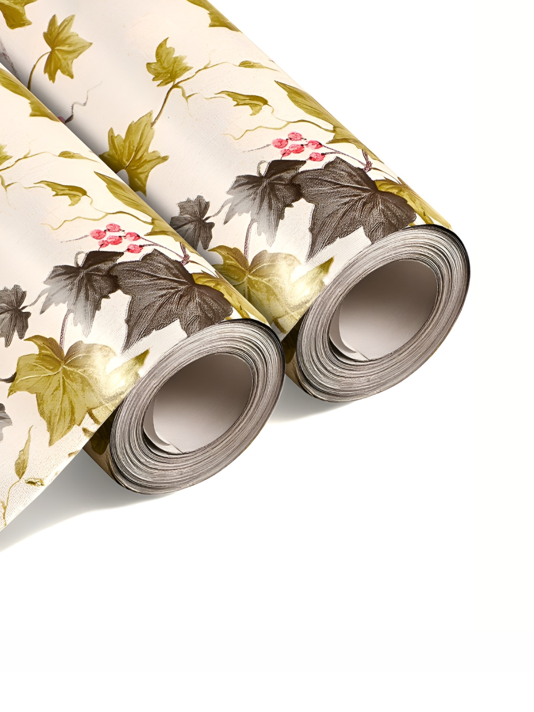 Aura 2 Pieces Cream And Brown Printed Reversible Shelf Liners