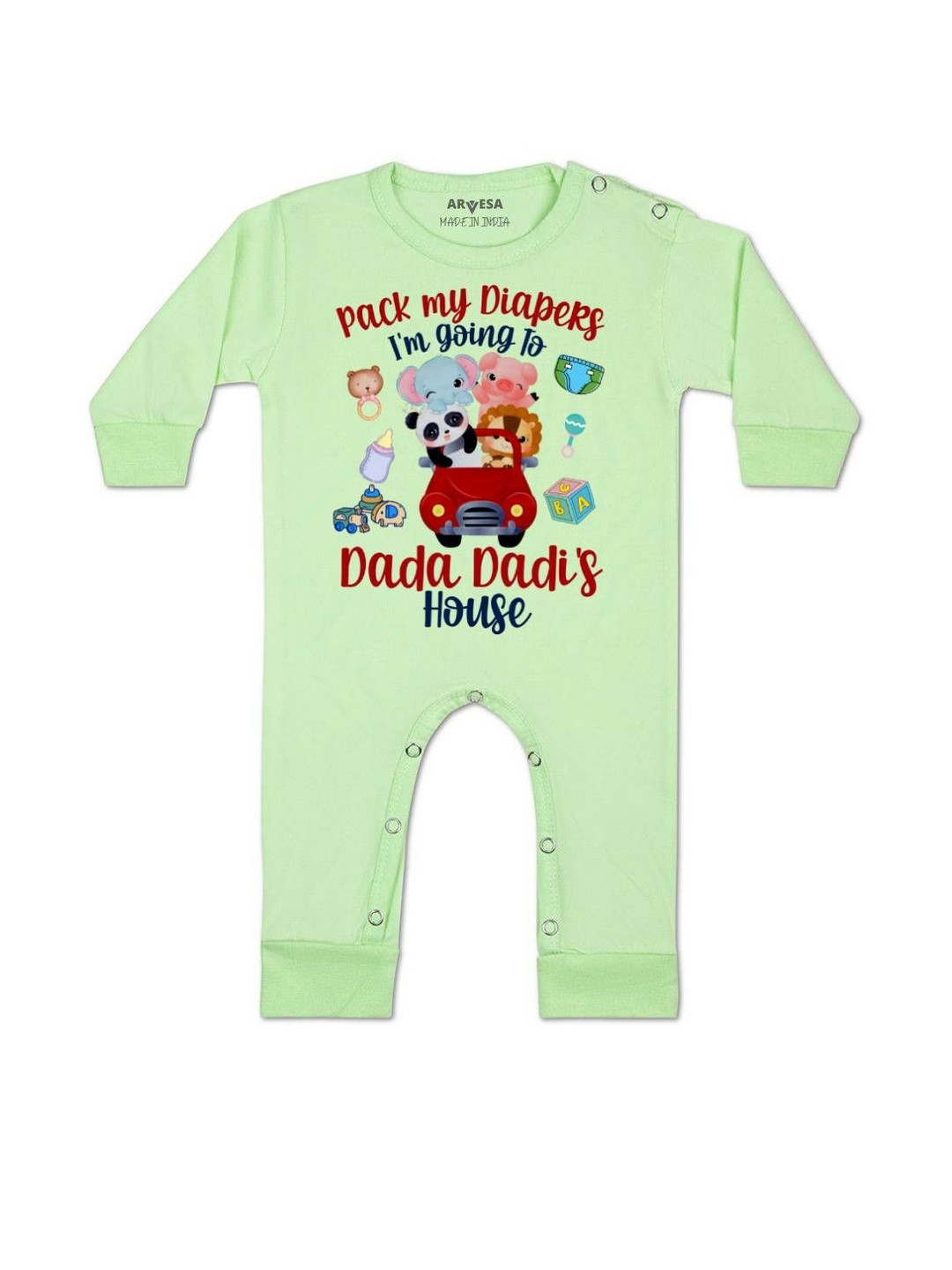 Consult My Legal Team Dada Dadi Printed Baby Rompers