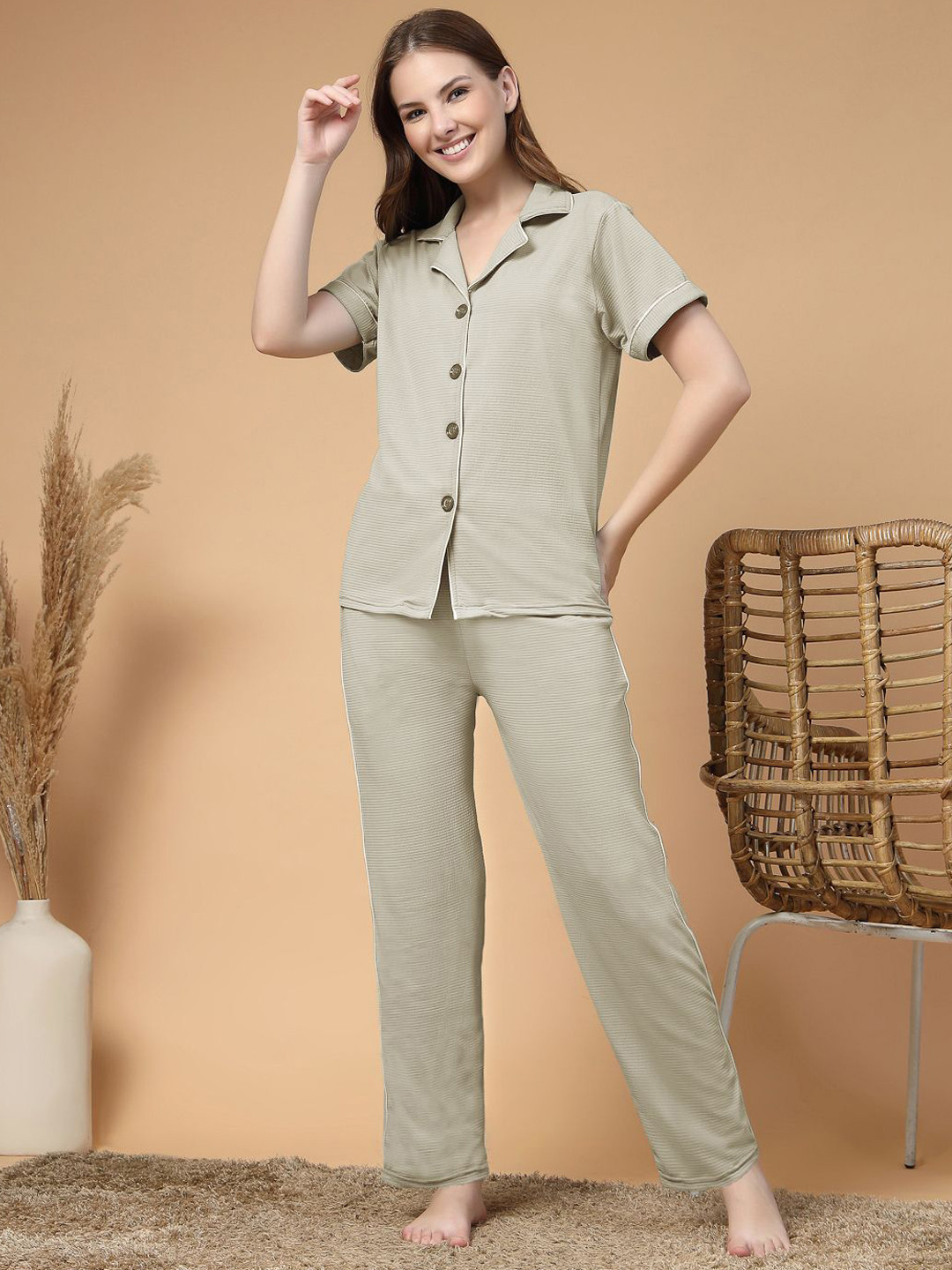 ETC Women Pack of 2 Striped Night suit