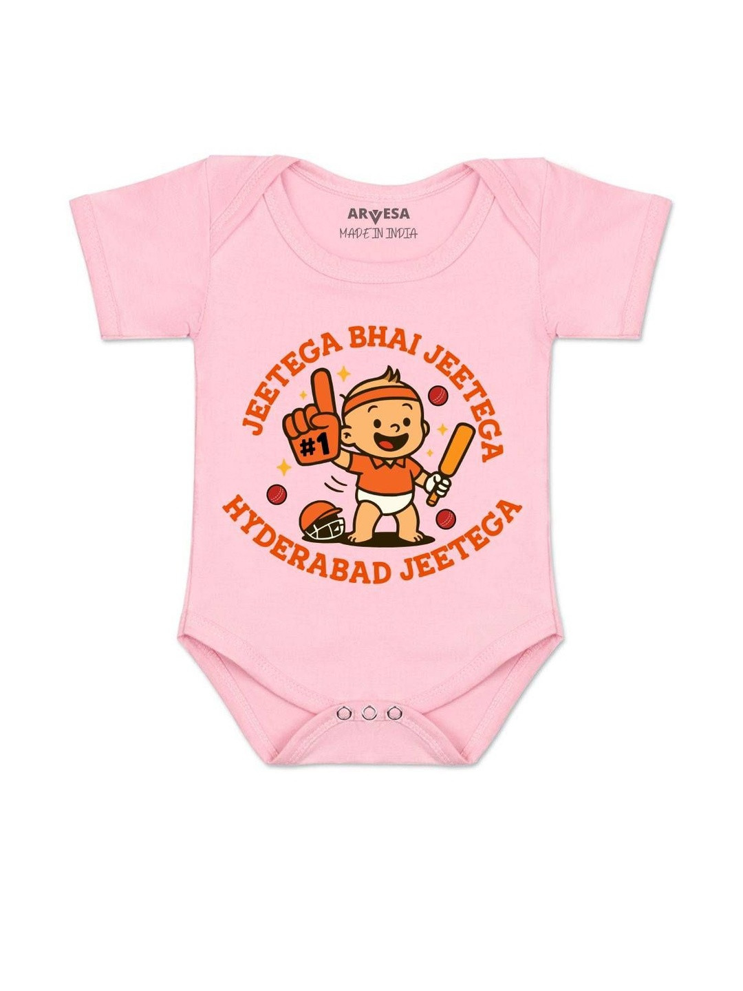 Jeetega Bhai Jeetega Hyderabad Jeetega Printed Romper