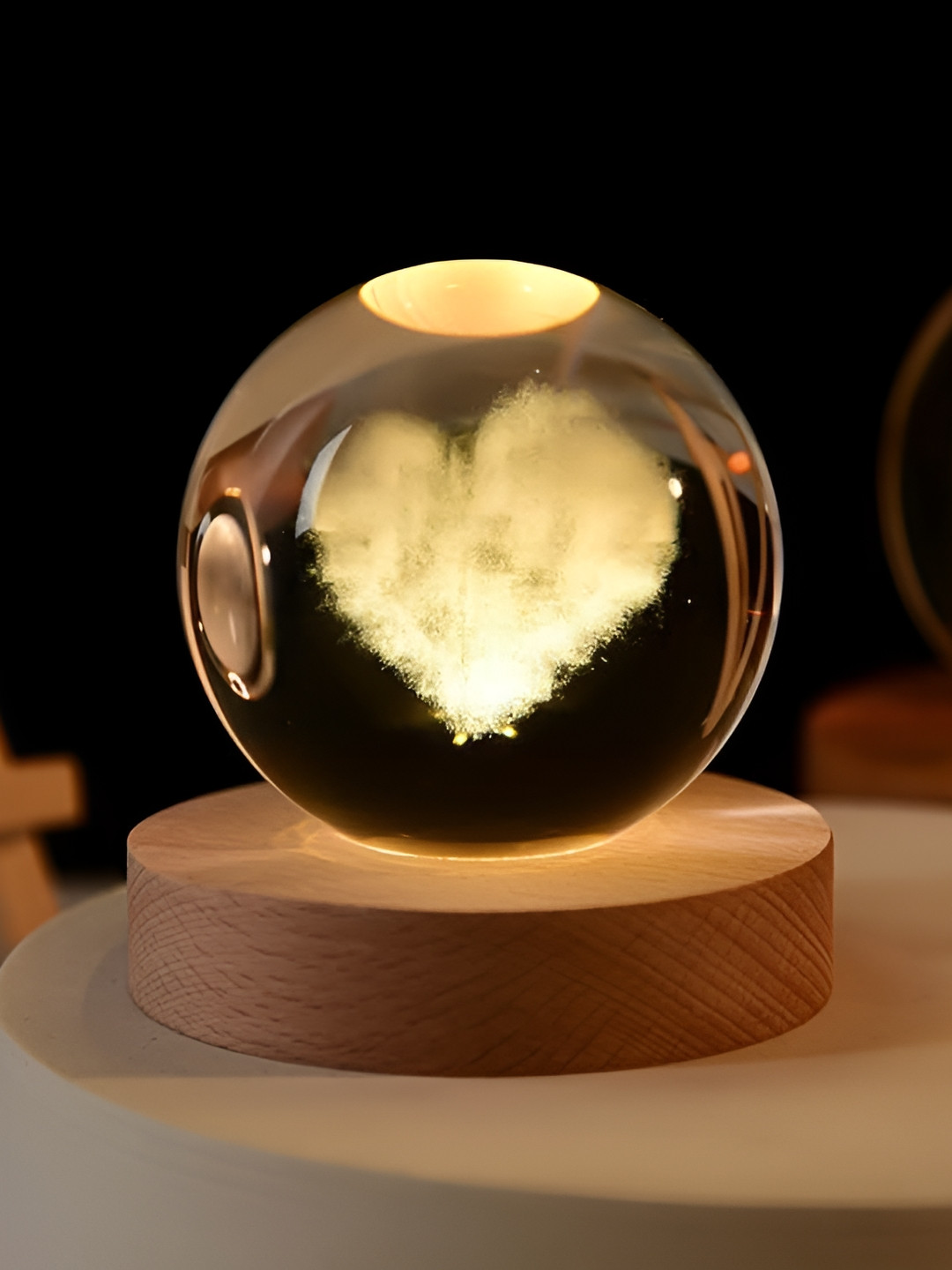 Sebon Yellow Printed Glass Spherical Table Lamp