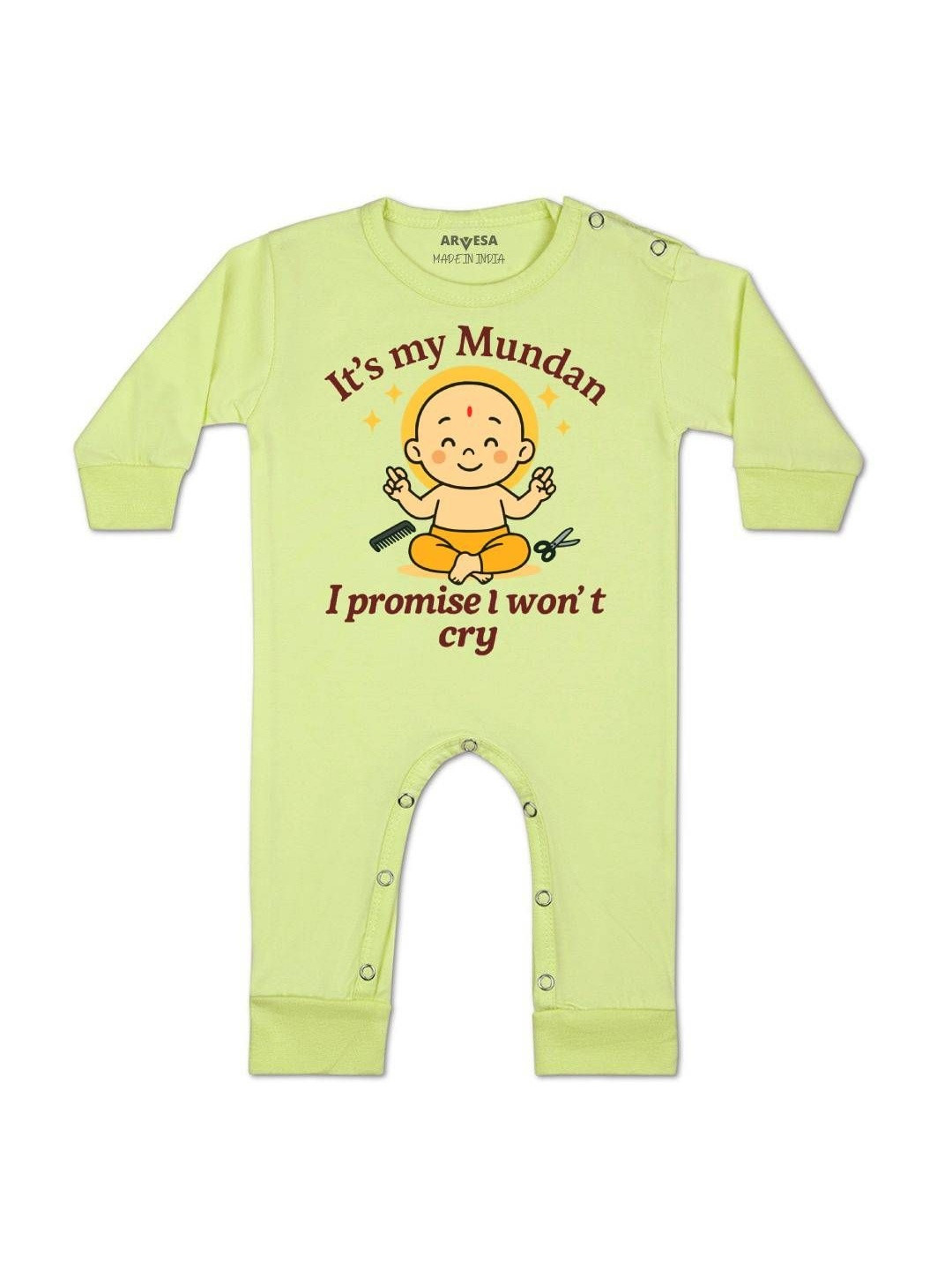 I Promise I wont Cry Printed Baby Rompers