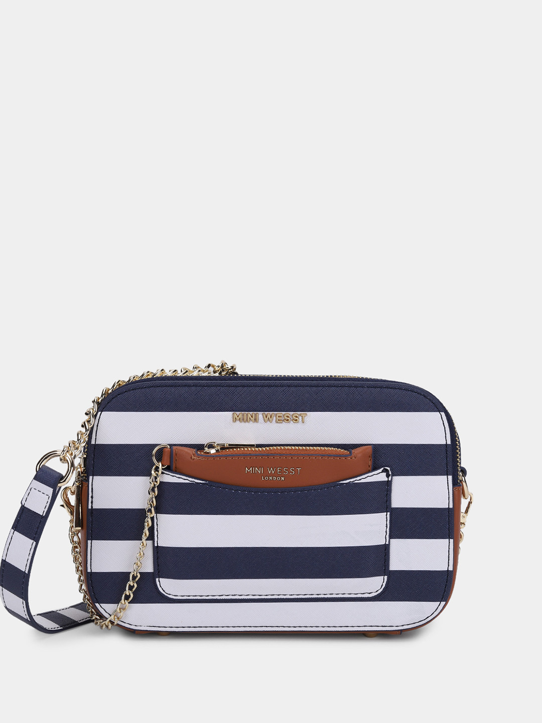 MINI WESST Women Striped Crossbody Sling Bag