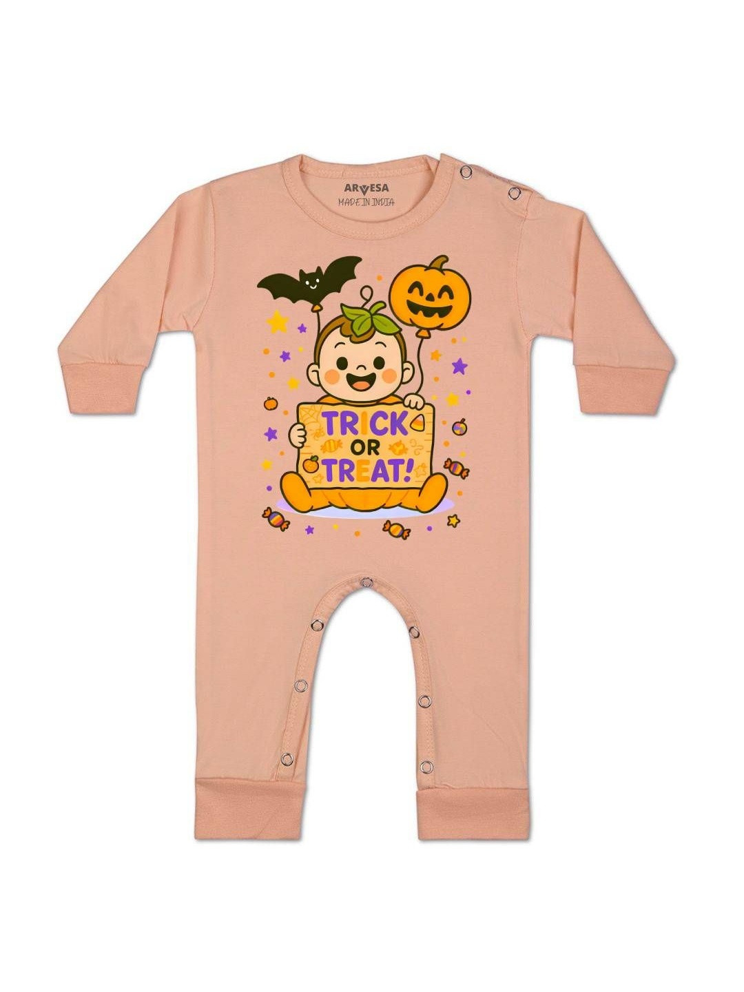 Trick or Treat Printed Baby Rompers