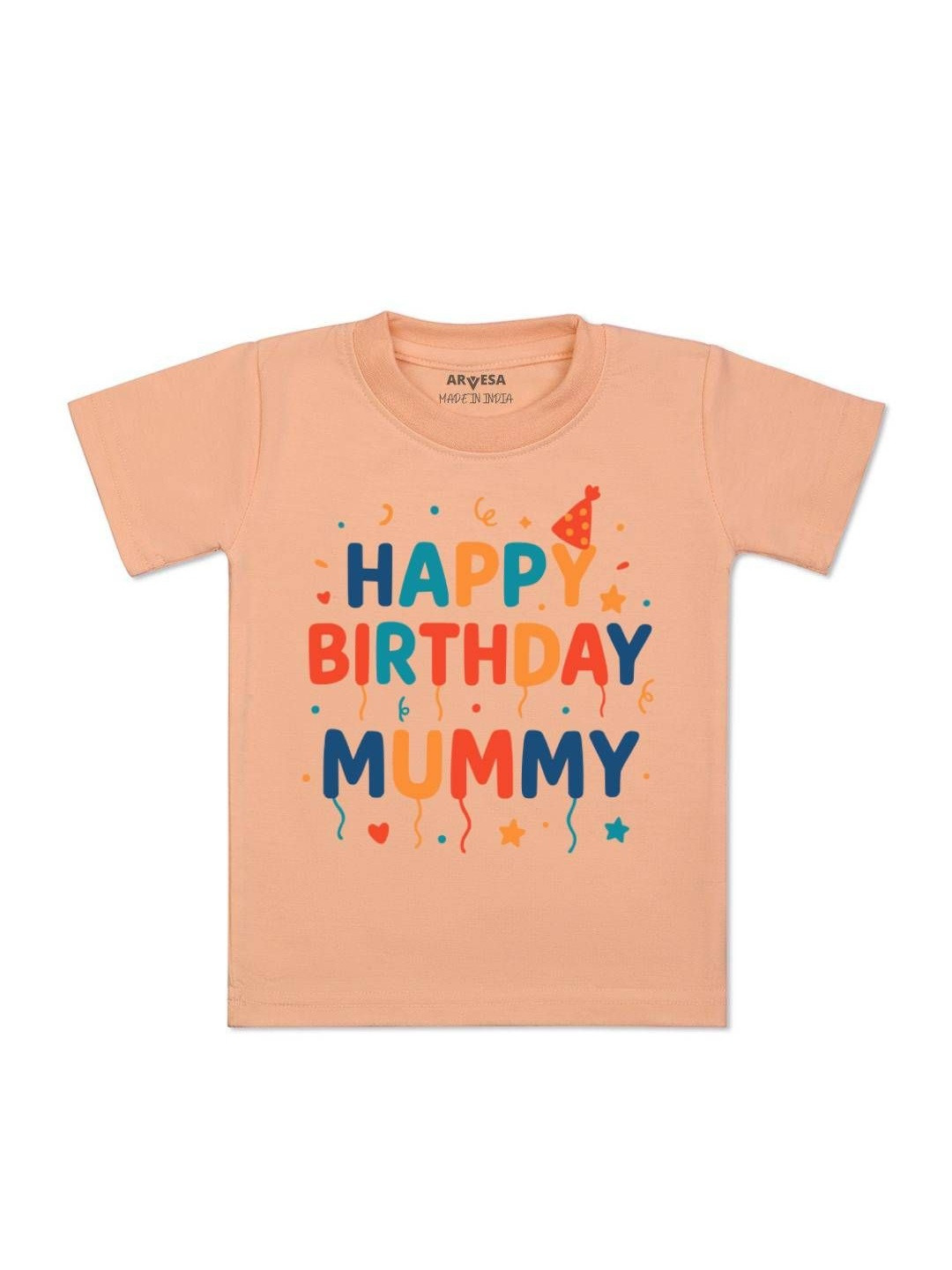 Happy Birthday Mummy Printed Kids Tshirt