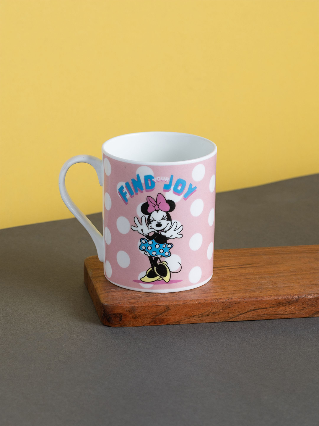 CLAY CRAFT Official Disney Mug Polka Dot Minnie Print Fine Ceramic Coffee Mug - 360 Ml