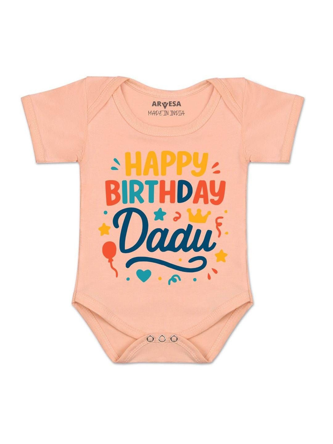 Happy Birthday Dadu Printed Romper
