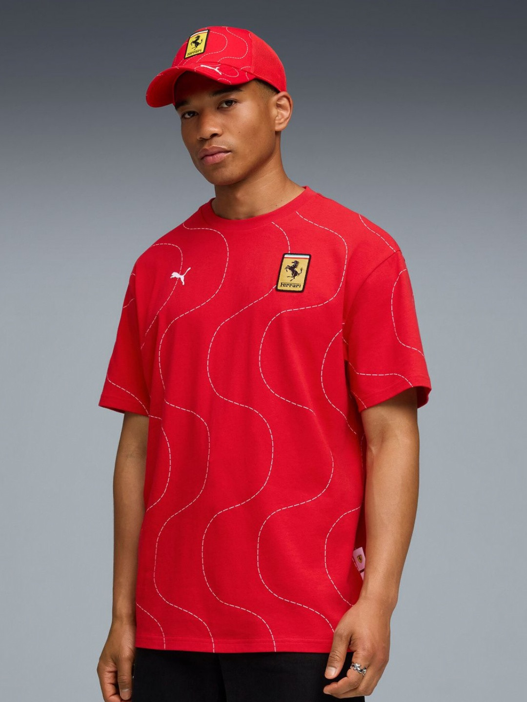 PUMA Motorsport  Scuderia Ferrari HP MonzaMen Brand Logo Cotton T-shirt