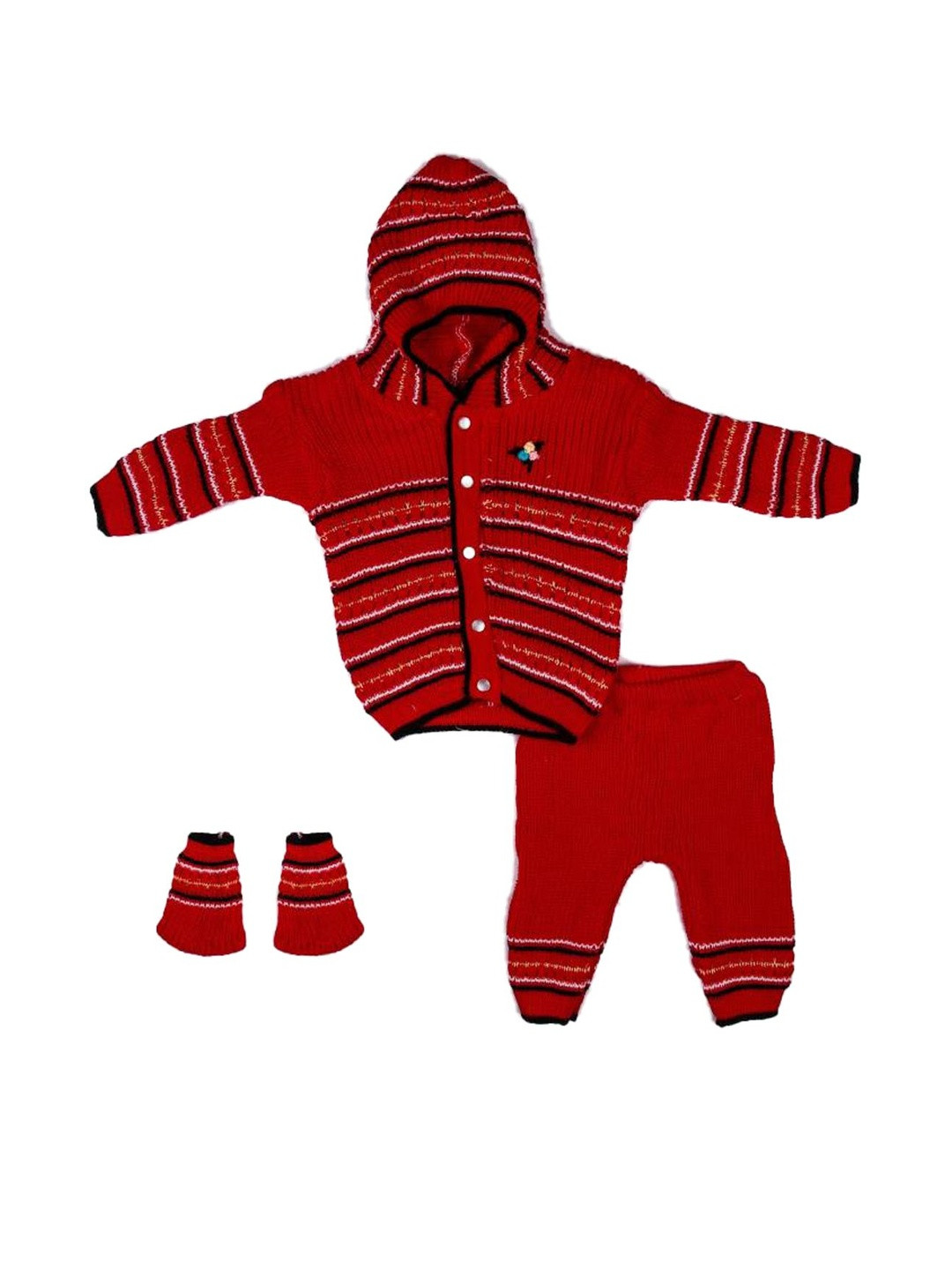 TRENDY WORLD Kids Striped Sweater With Trousers Ans Socks