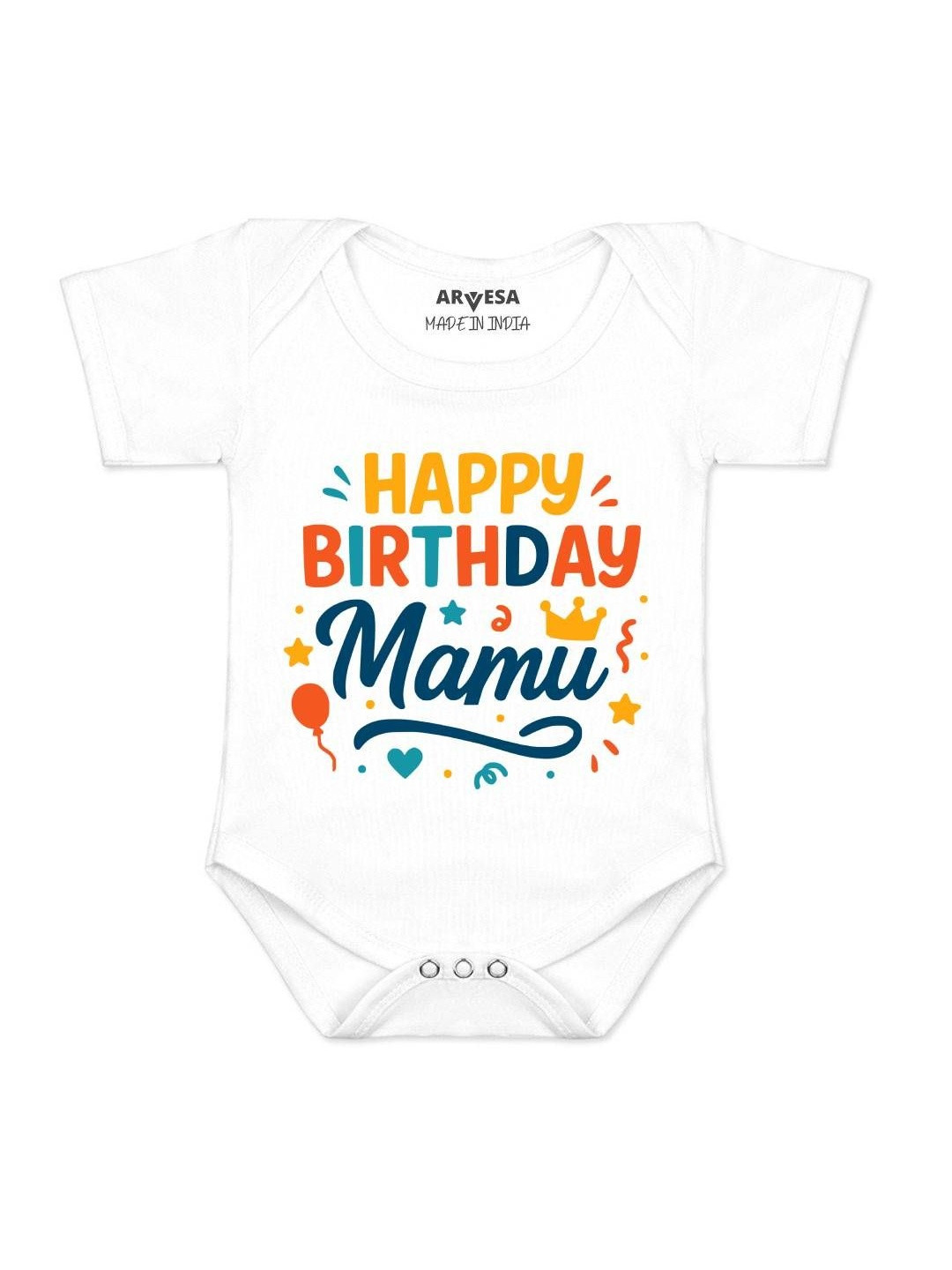 Arvesa Infants Family Birthday Printed Round Neck Romper