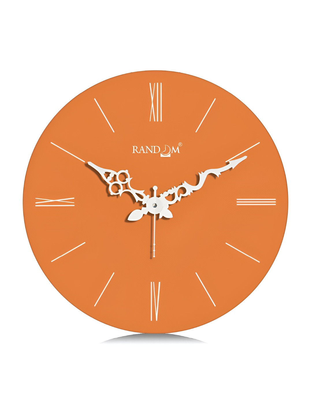 RANDOM Vinyl Roman Numeric Designer Round Wall Clock with Decorative White Hands 37 CM