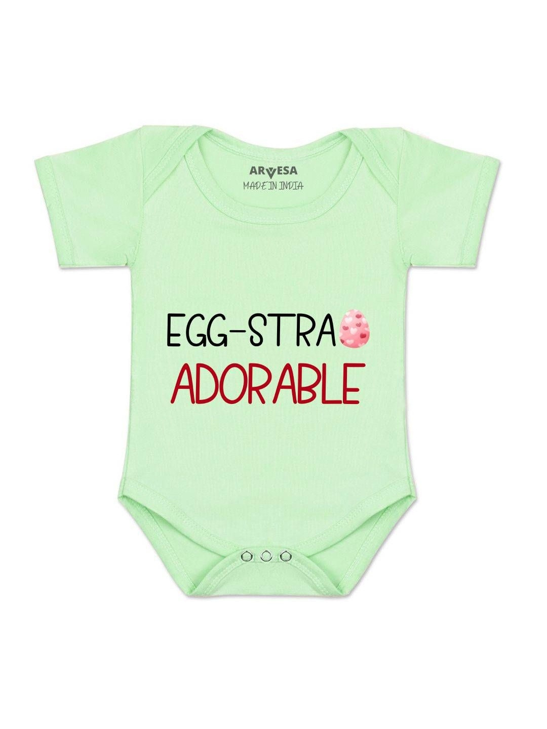 Arvesa Kids Egg-Stra Adorable Printed Cotton Rompers