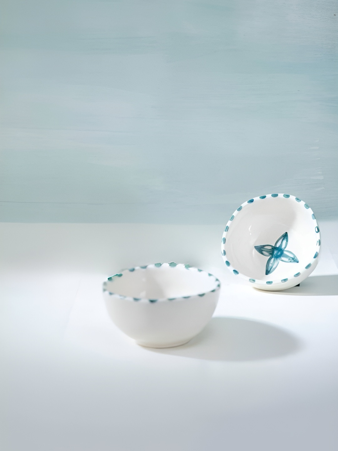 FREEDOM TREE Montane White 2 Pcs Printed Dishwasher & Microwave Safe Ceramic Serving Bowls