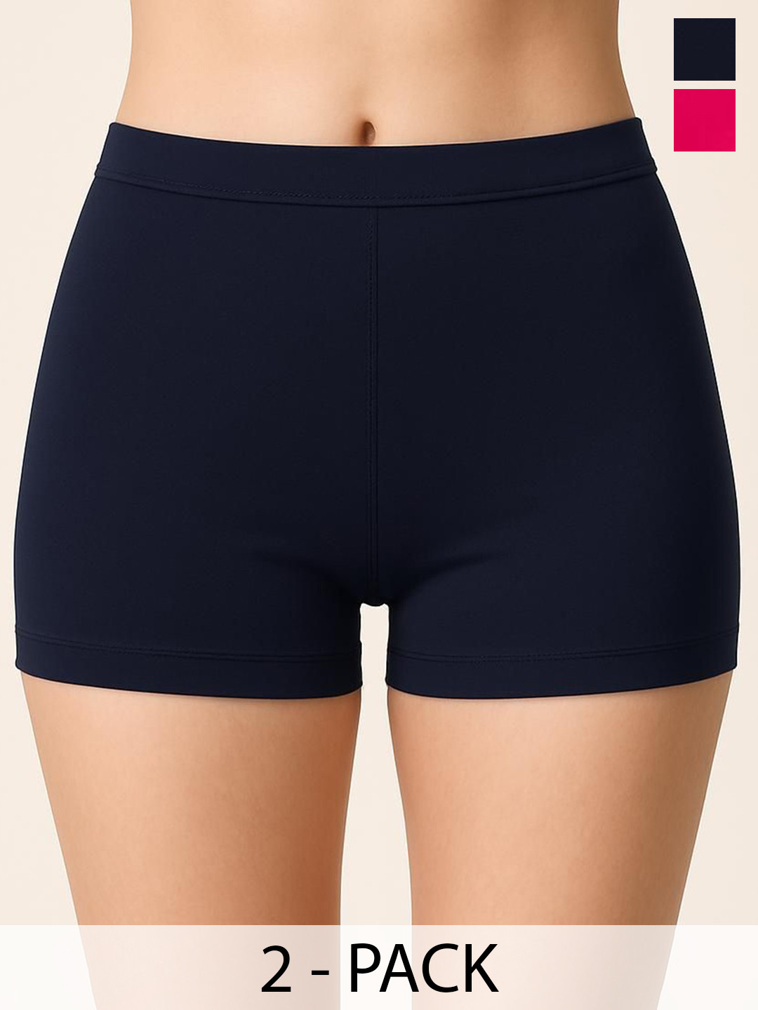 Apraa & Parma Women Pack of 2 Slim Fit Mid-Rise Cycling Cotton Sports Shorts