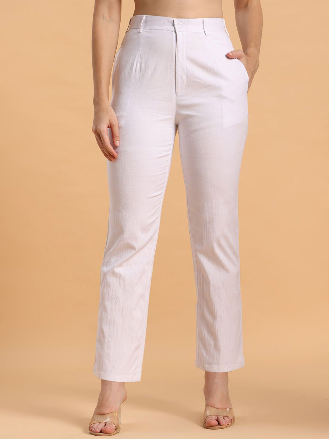 AKANYA Veronica Women Tailored Relaxed Fit High-Rise Trousers