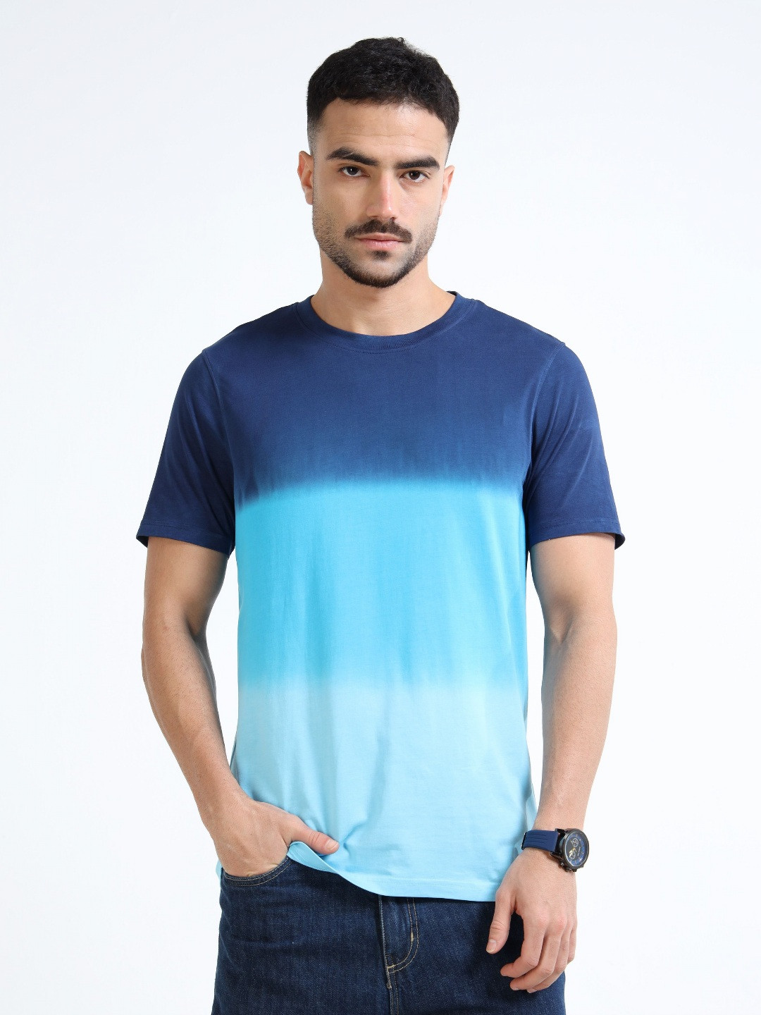 INVICTUS Tie & Dyed Crew Neck Pure Cotton Casual T-shirt