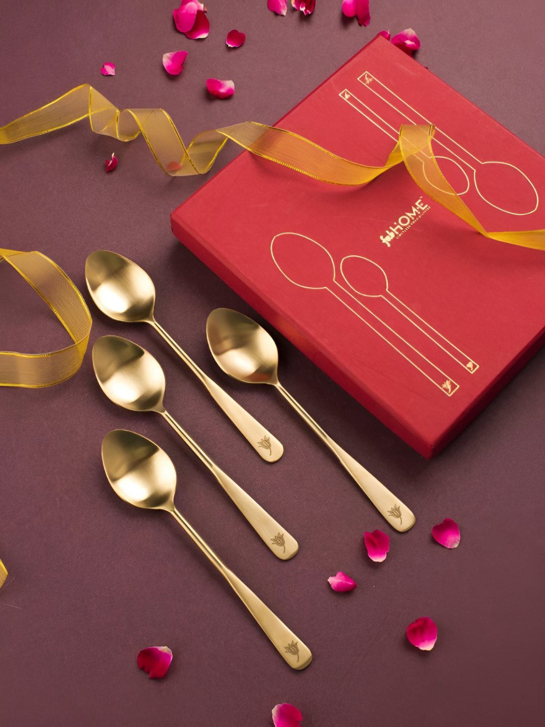 Fabindia Nazm Gold-Toned 4 Pieces Stainless Steel Table Spoons