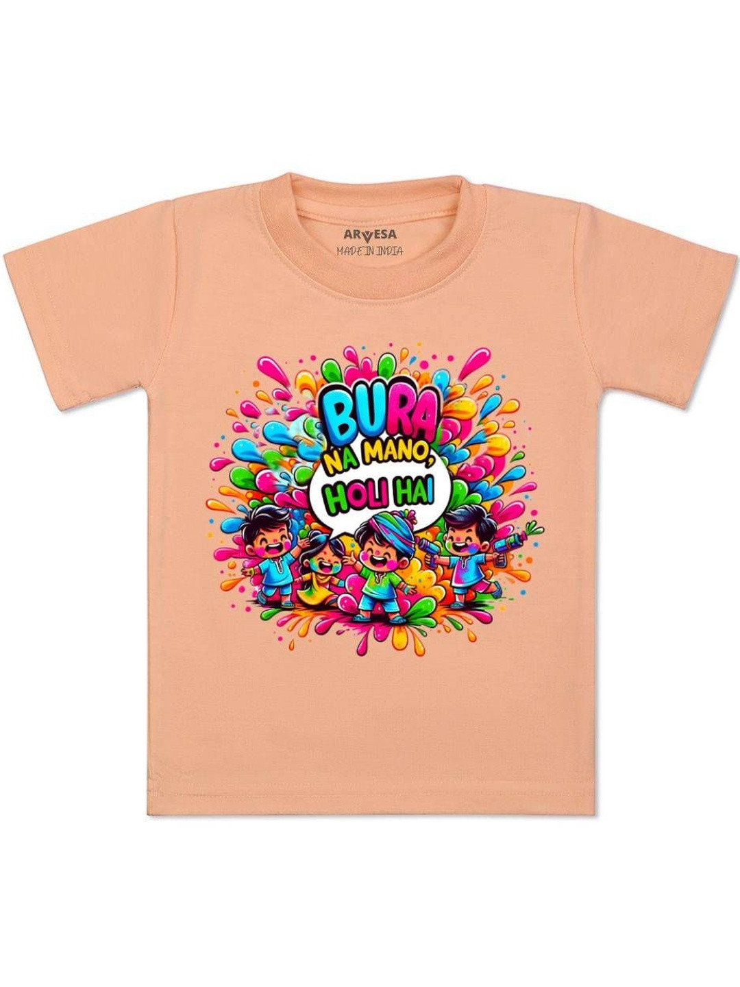 Holi Hai Printed Kids Tshirt