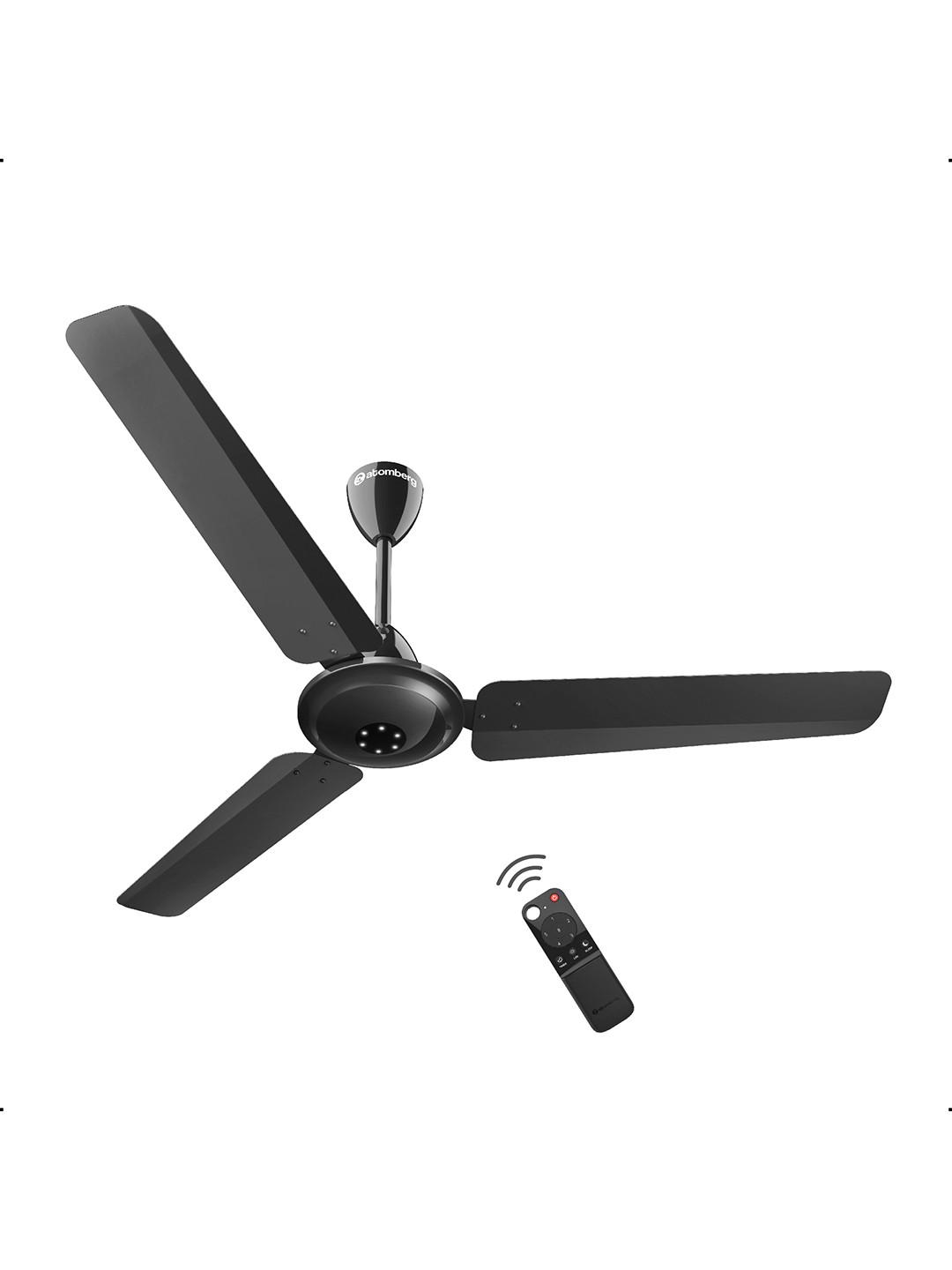 Atomberg Gloss Black Efficio Alpha 1200mm BLDC Ceiling Fan with Remote Control