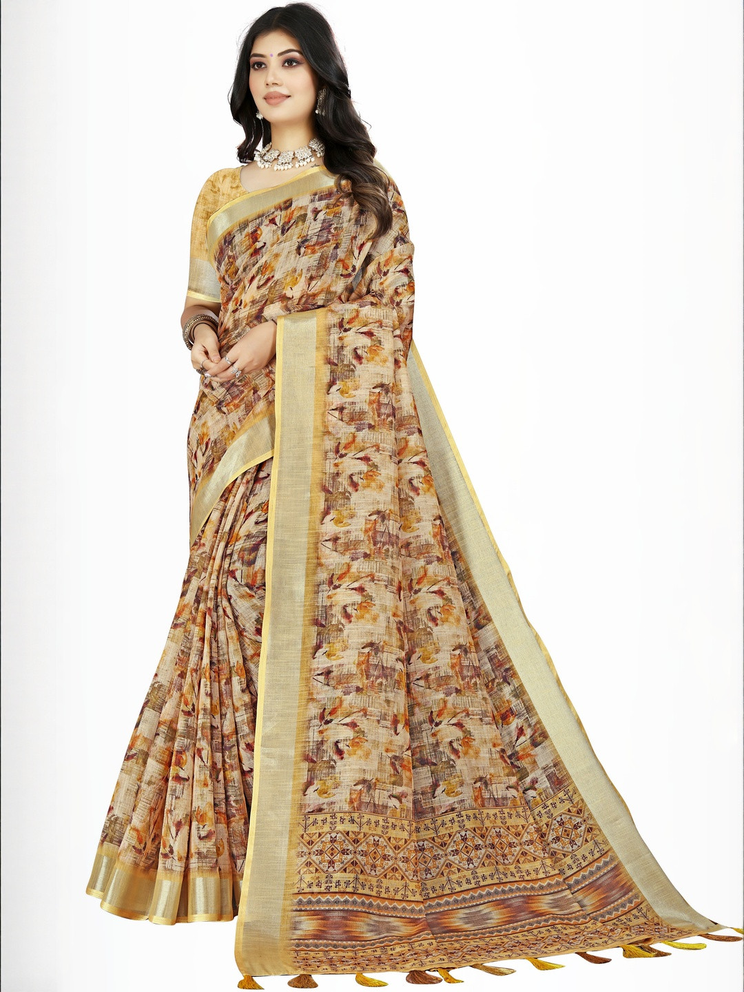 J 6 DESIGNER Printed Woven Design Saree